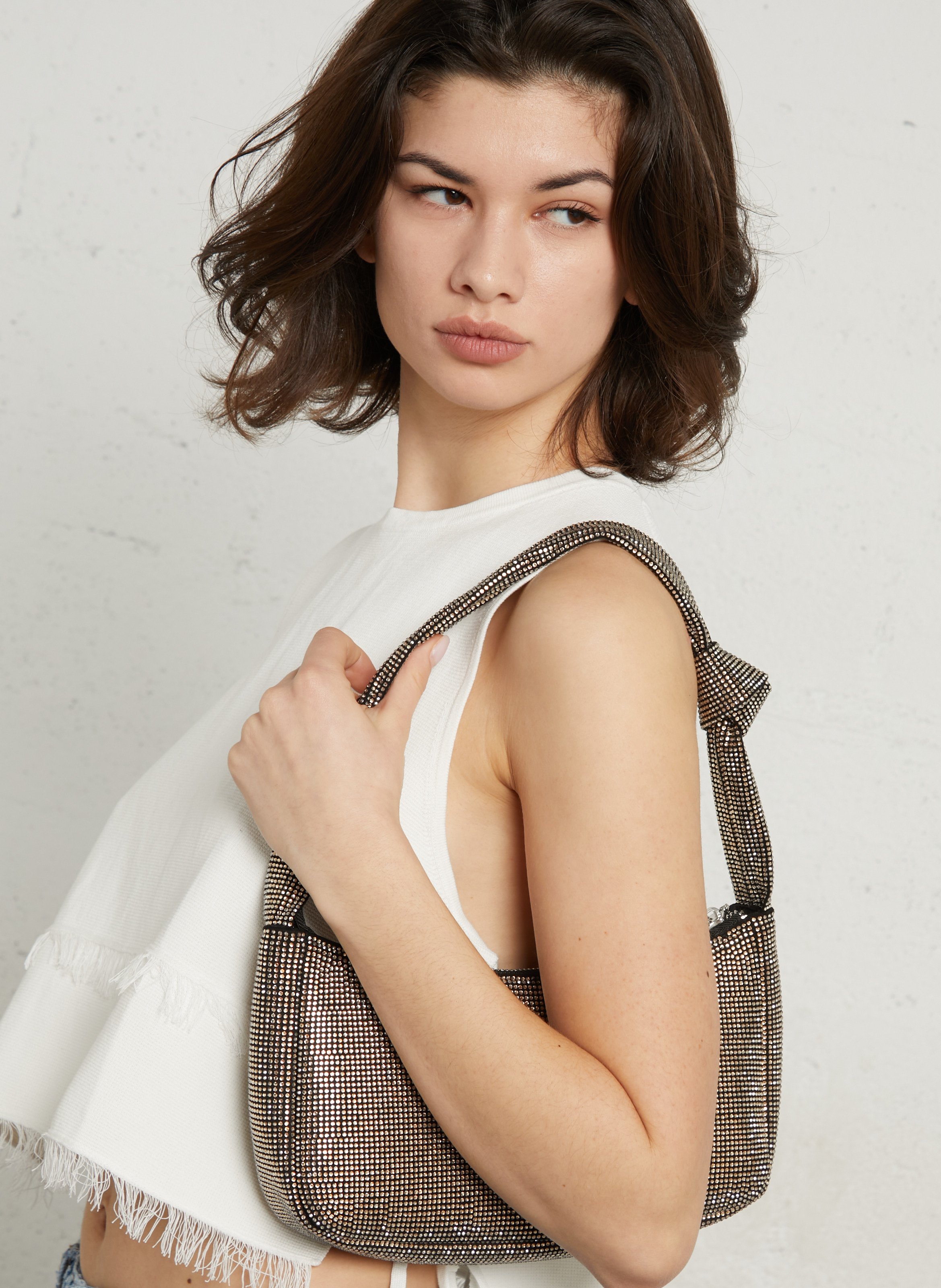 Pailletten schoudertas AU PRINTEMPS PARIS Goudkleurig