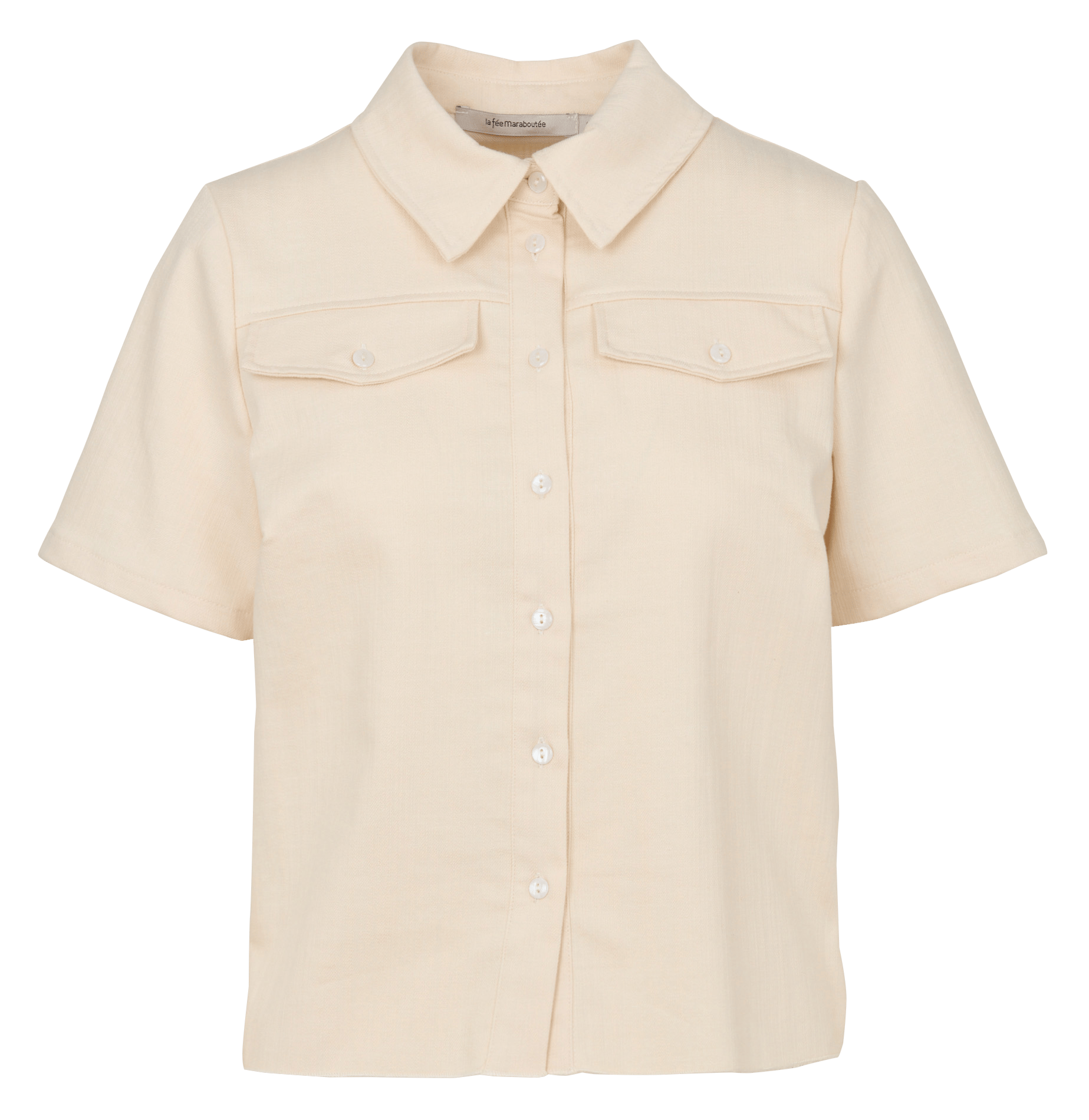 Recht overhemd van gemengd katoen LA FEE MARABOUTEE Wit