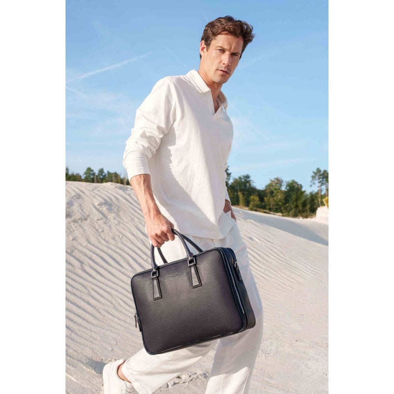 Leather document holder POURCHET Black