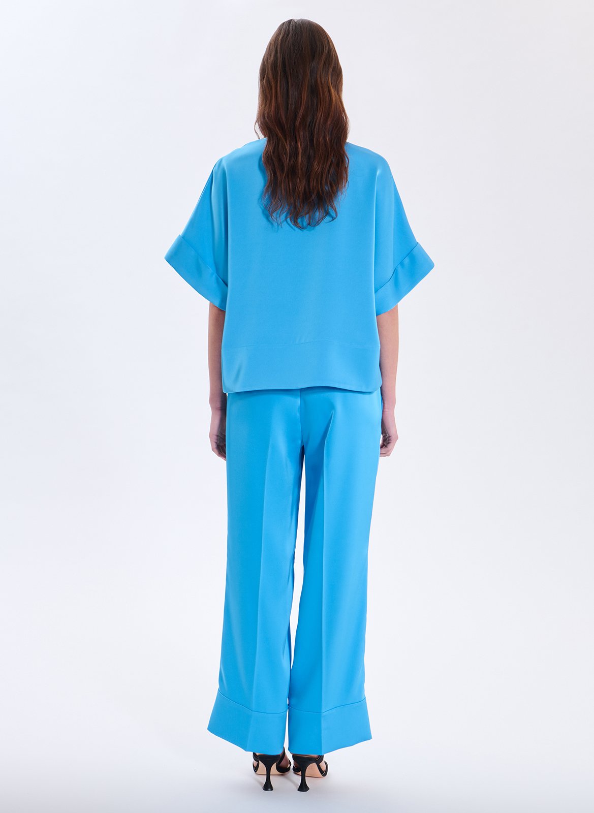 Oversize-Bluse mit klassischem Kragen ZAPA Blau