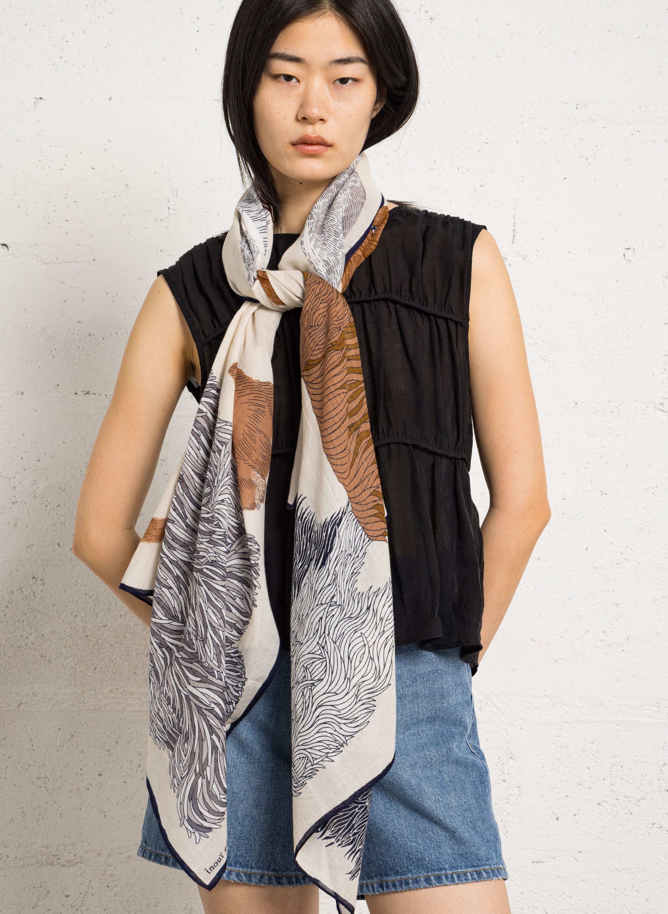 Bedrucktes Baumwolltuch mit Hunde-Muster INOUI EDITIONS