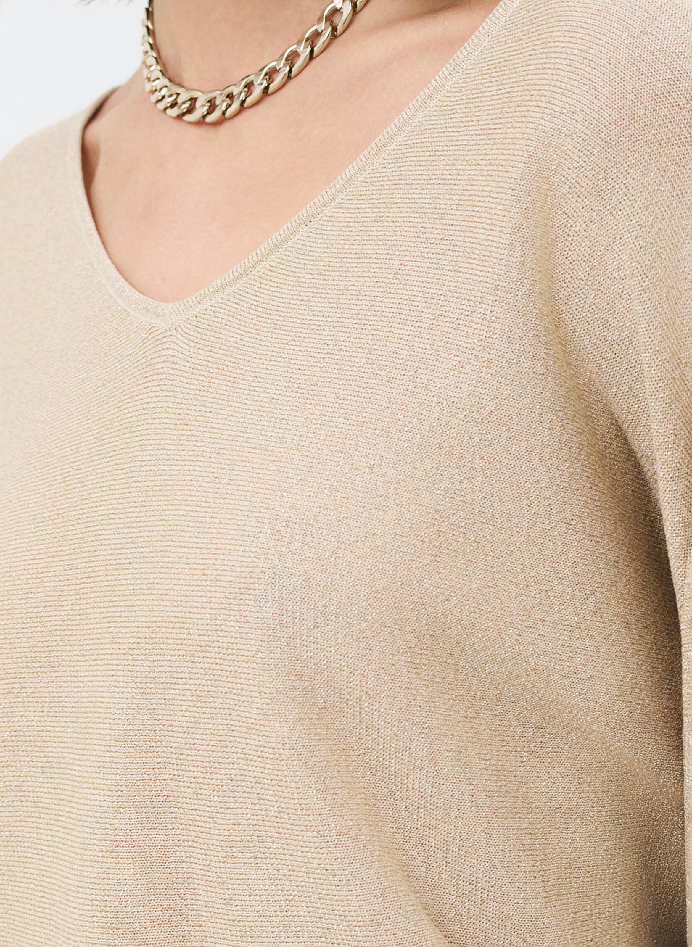 Pull col V  CAROLL Beige