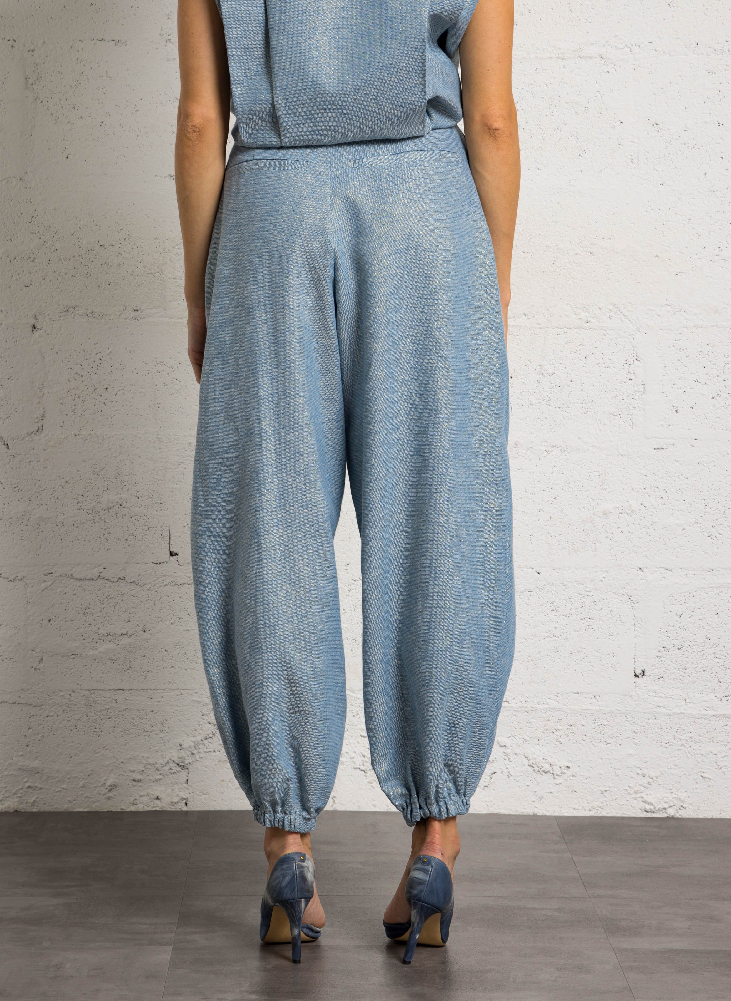 Pantalon large pailletté IMPERIAL Bleu