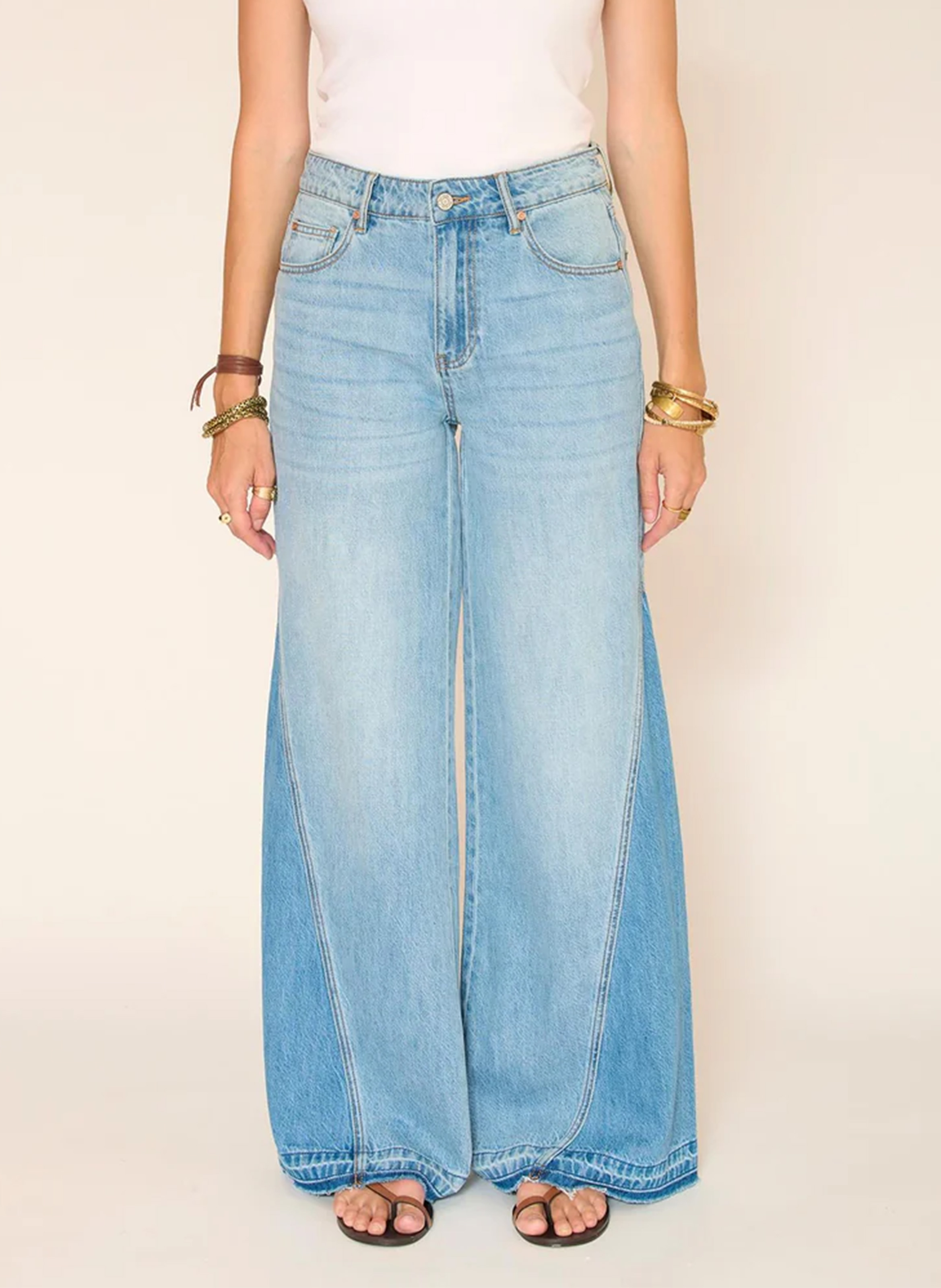 Jean large en coton MKT Bleu