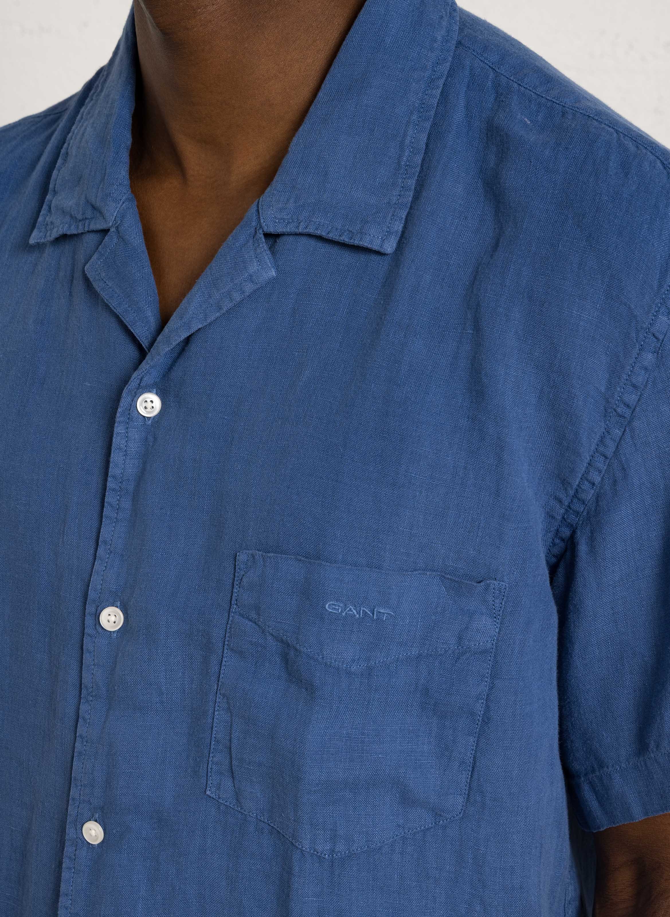 Chemise col classique en lin GANT Bleu