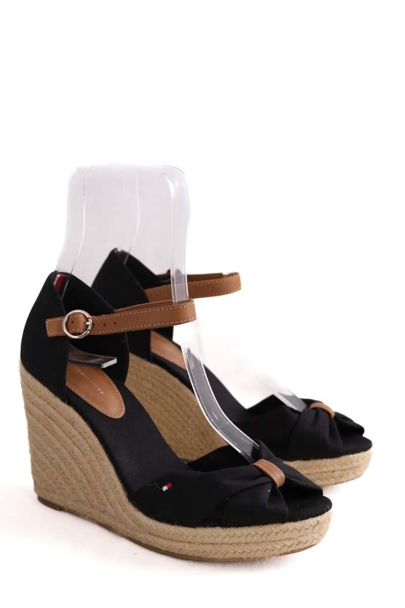 Faux leather sandals TOMMY HILFIGER - SECONDE MAIN Black