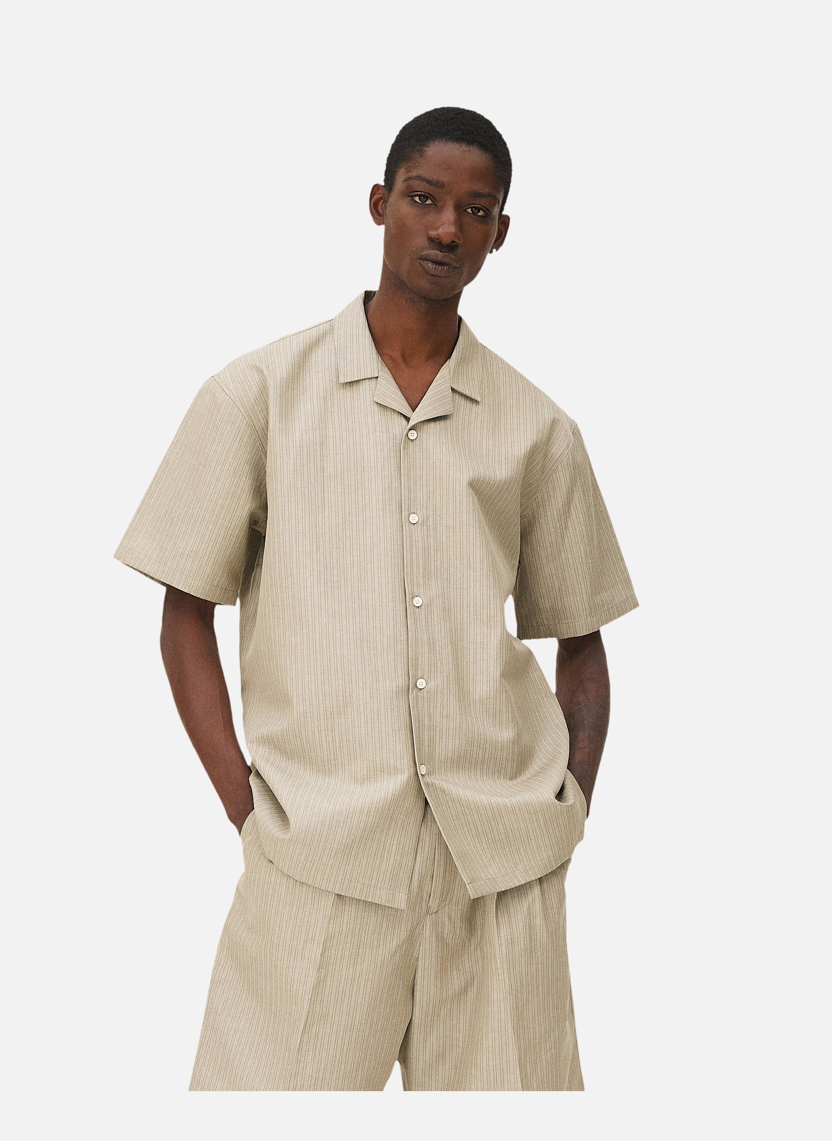 Casual shirt ORLÉANS BEIGE STRIPES Noyoco Beige
