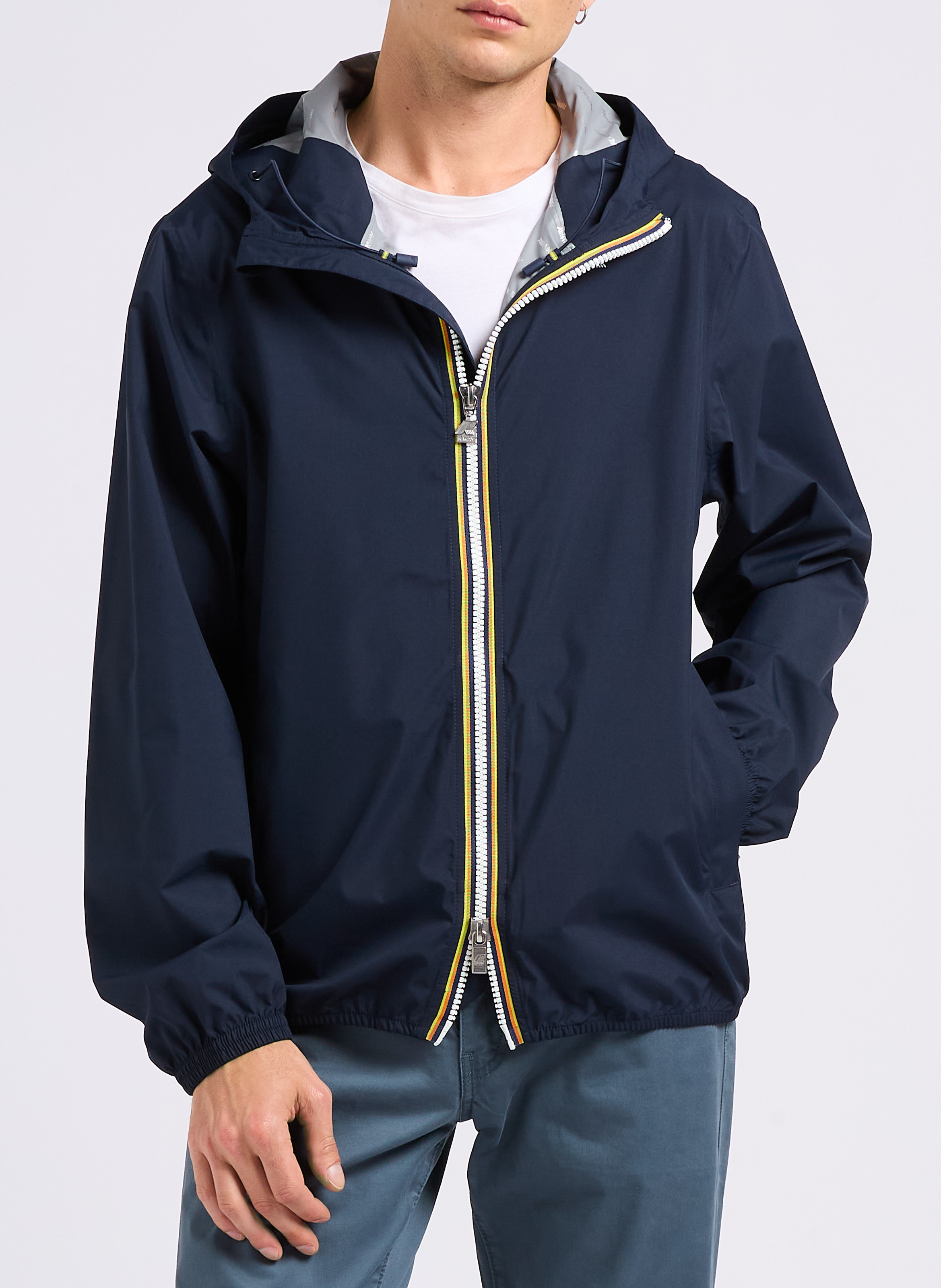 Fitted jacket with hood K-WAY Blue
