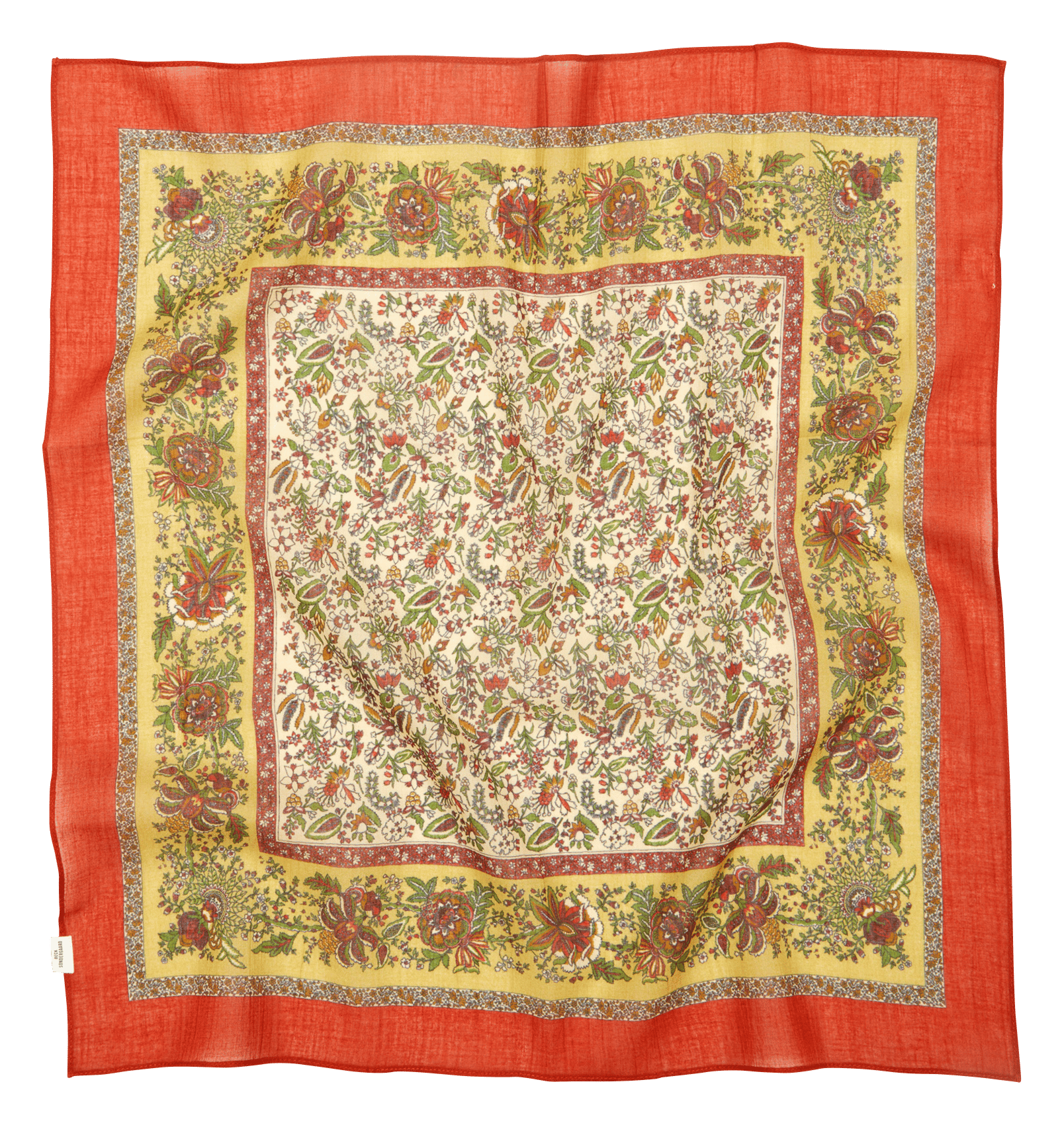 Foulard carré imprimé en coton BECKSONDERGAARD Orange