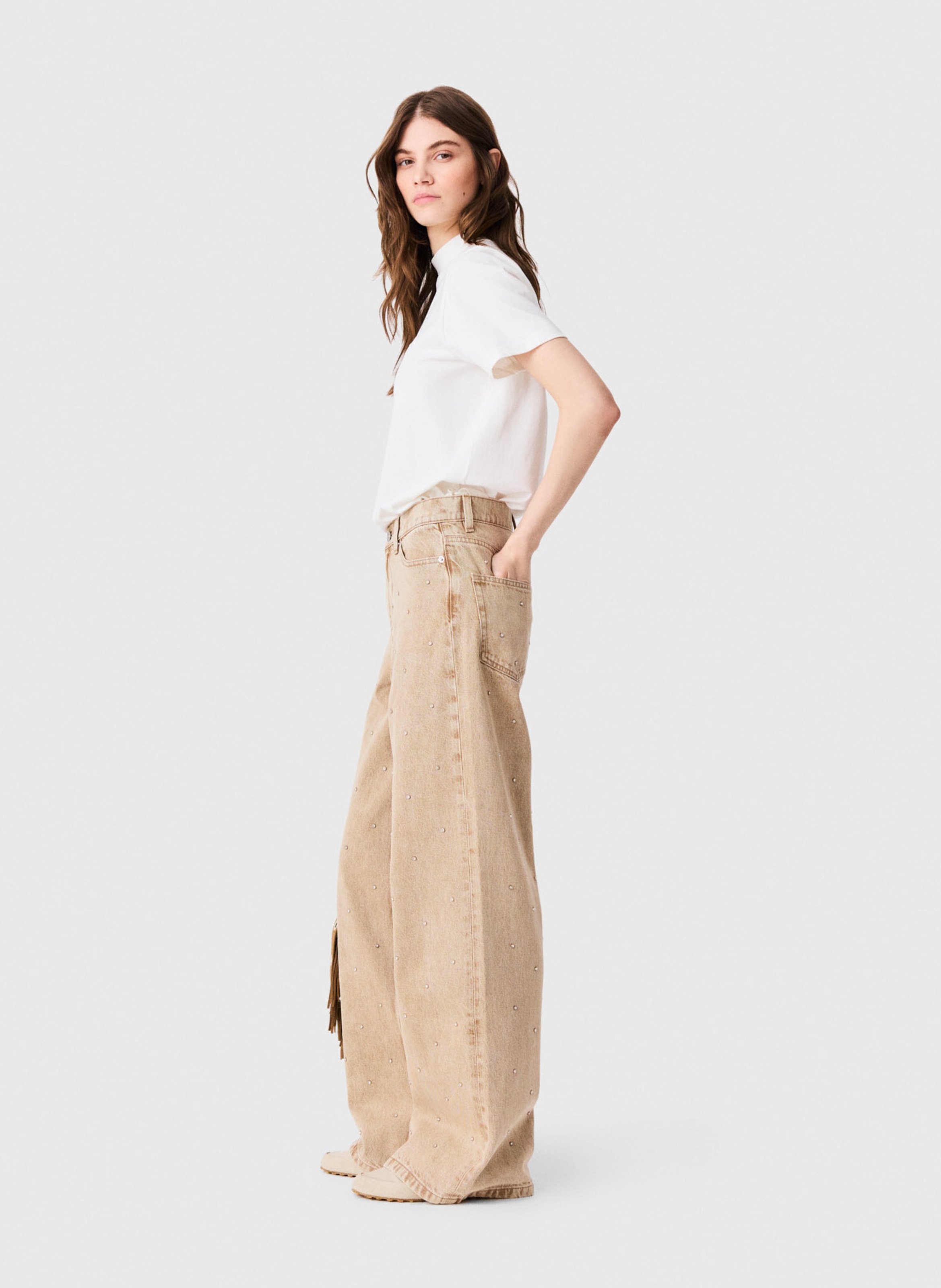 Straight-cut cotton T-shirt MAJE White