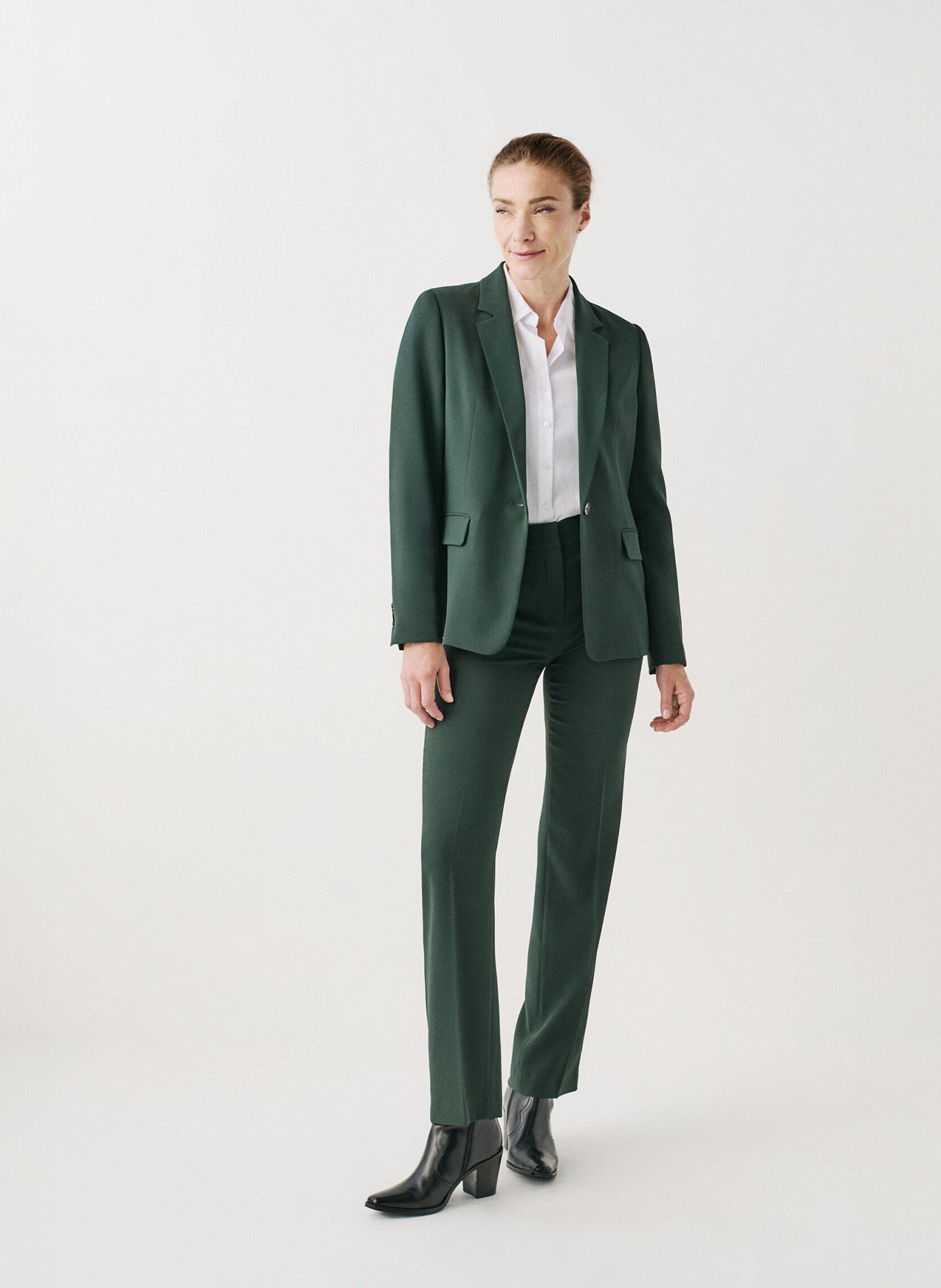 Bundfaltenhose CAROLL Grun