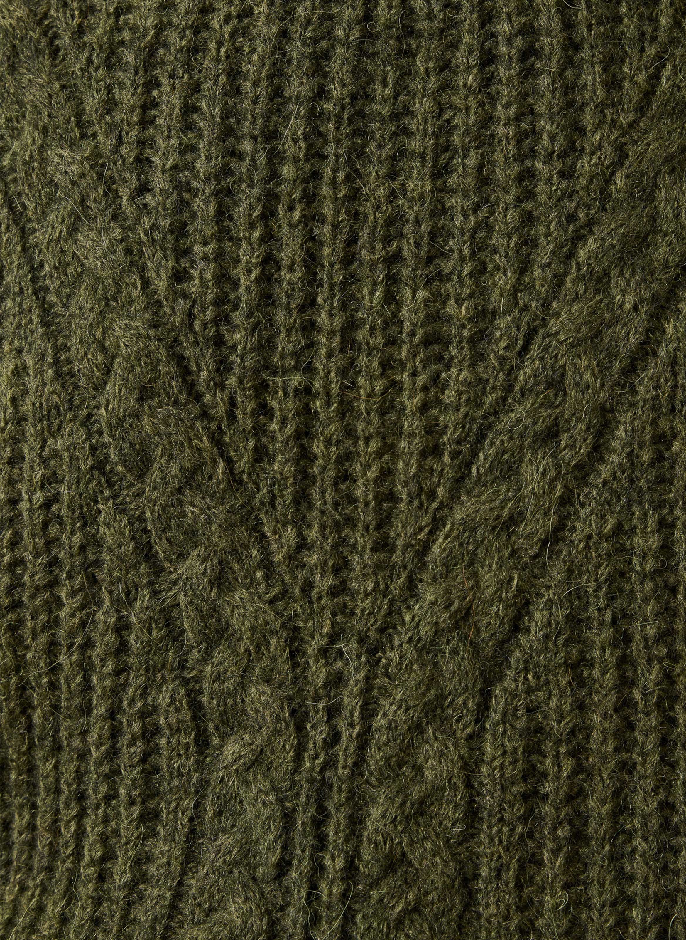Sleeveless straight knit sweater in twisted knit LA FEE MARABOUTEE Green