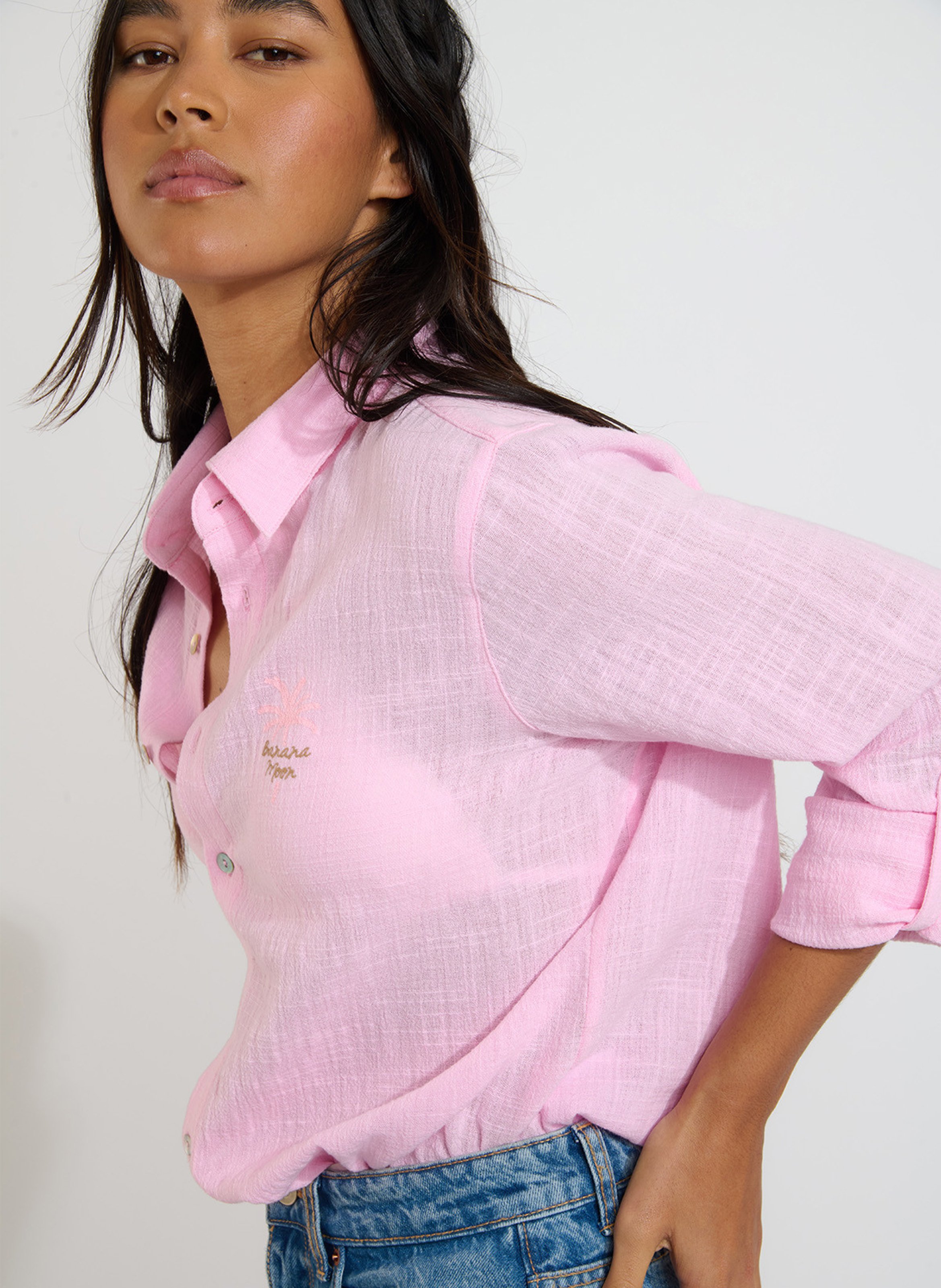 Cotton beach shirt BANANA MOON Pink