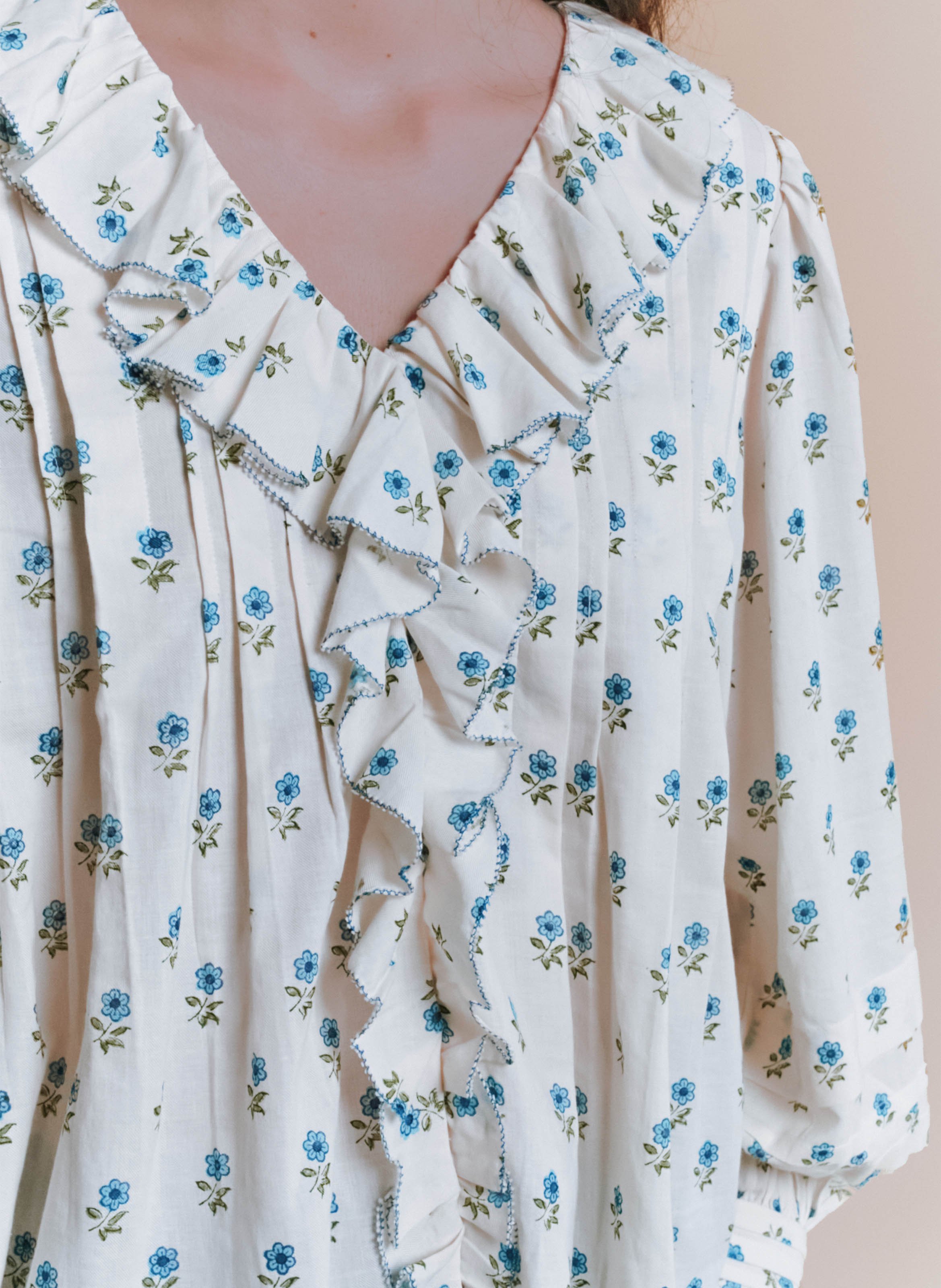 Bluse mit V-Ausschnitt aus Bio-Baumwolle EMILE ET IDA Weiss