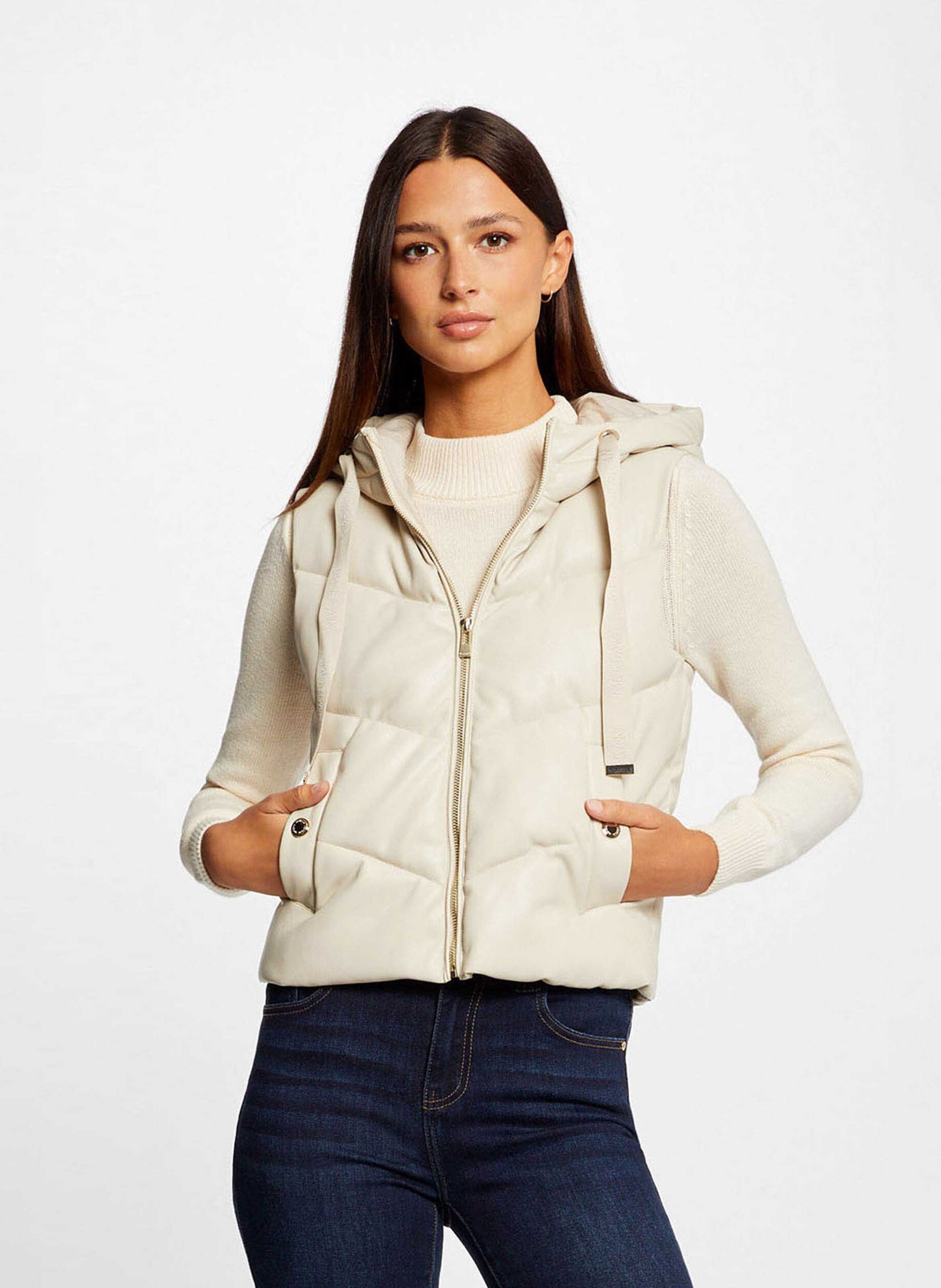 Bodywarmer met capuchon MORGAN Beige