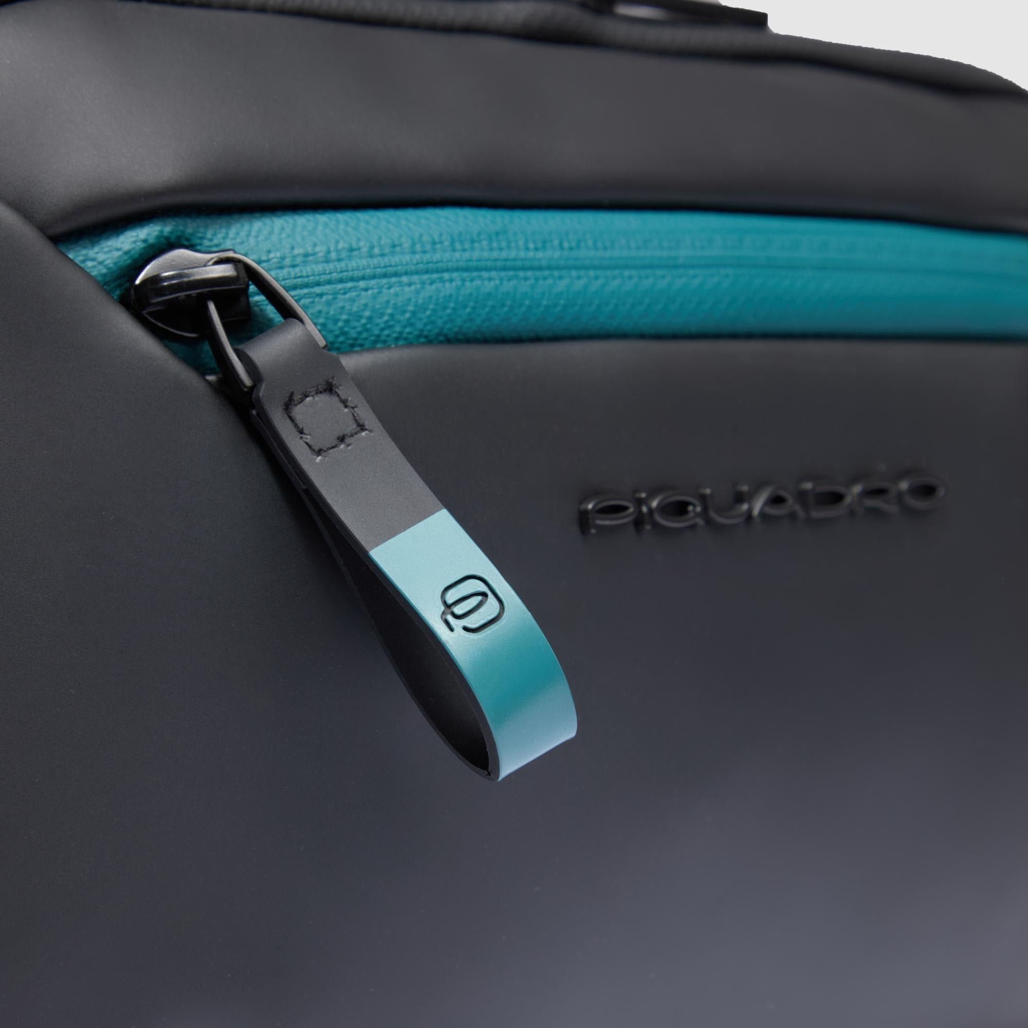 Water-repellent canvas toiletry bag with two compartments PIQUADRO Black