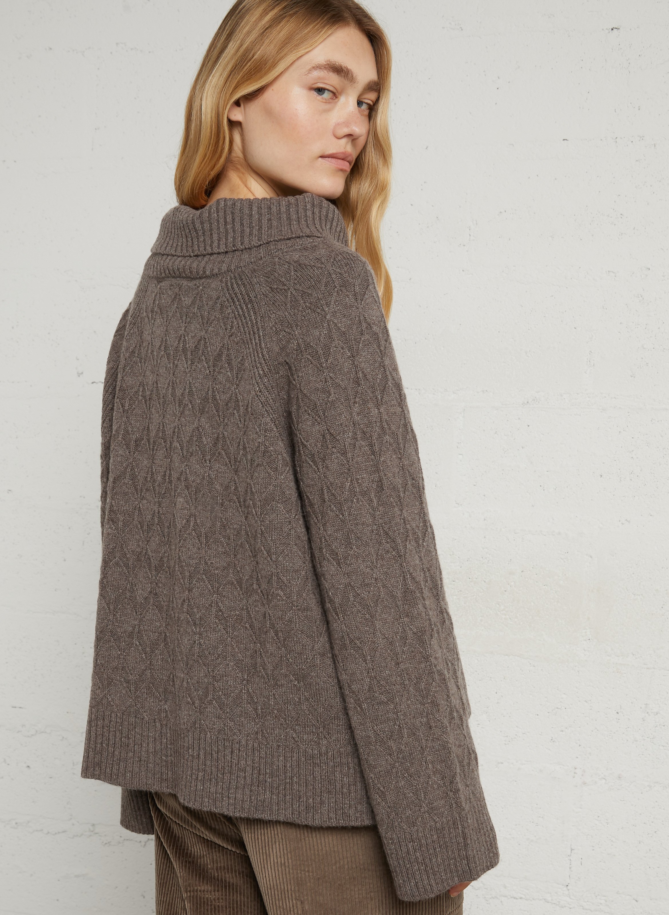 Oversized trui van wol en kasjmier RUE DE TOKYO Bruin