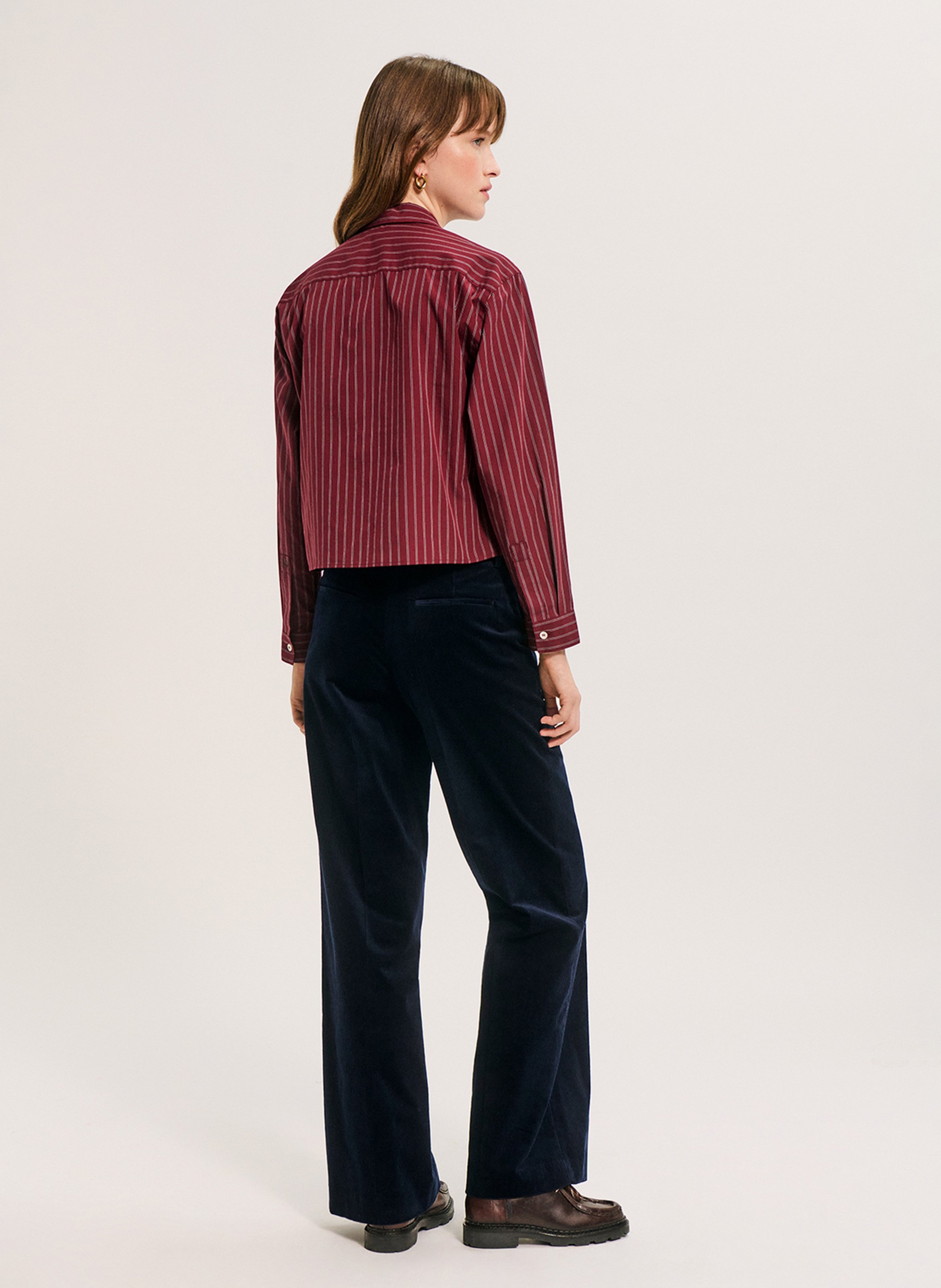 Chemise droite en coton PABLO Rouge