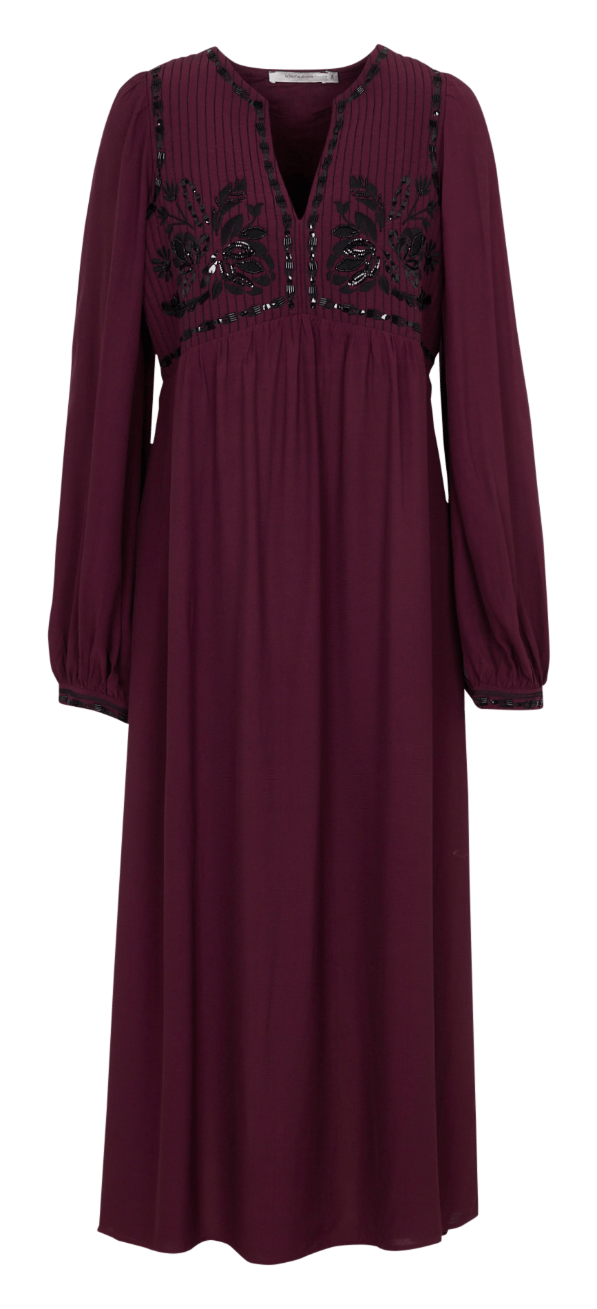 Long dress with embroidered Tunisian collar LA FEE MARABOUTEE Multicolored