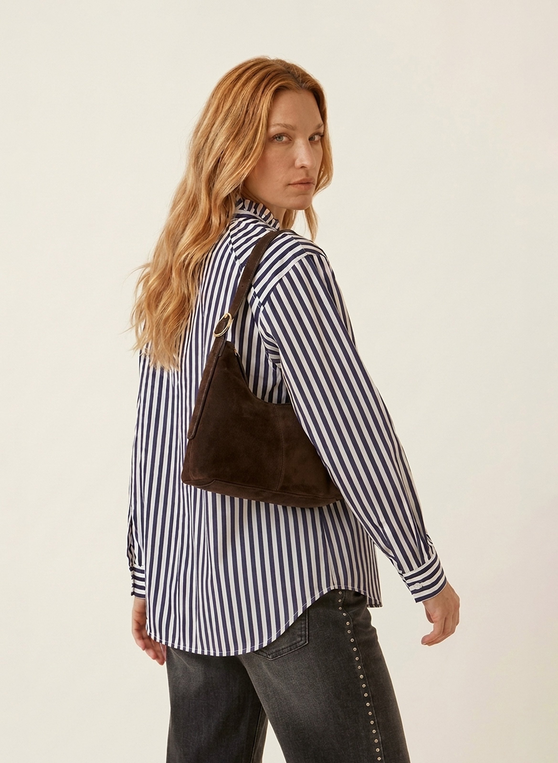 Oversize-Baumwollbluse mit Streifen KOOKAI Blau