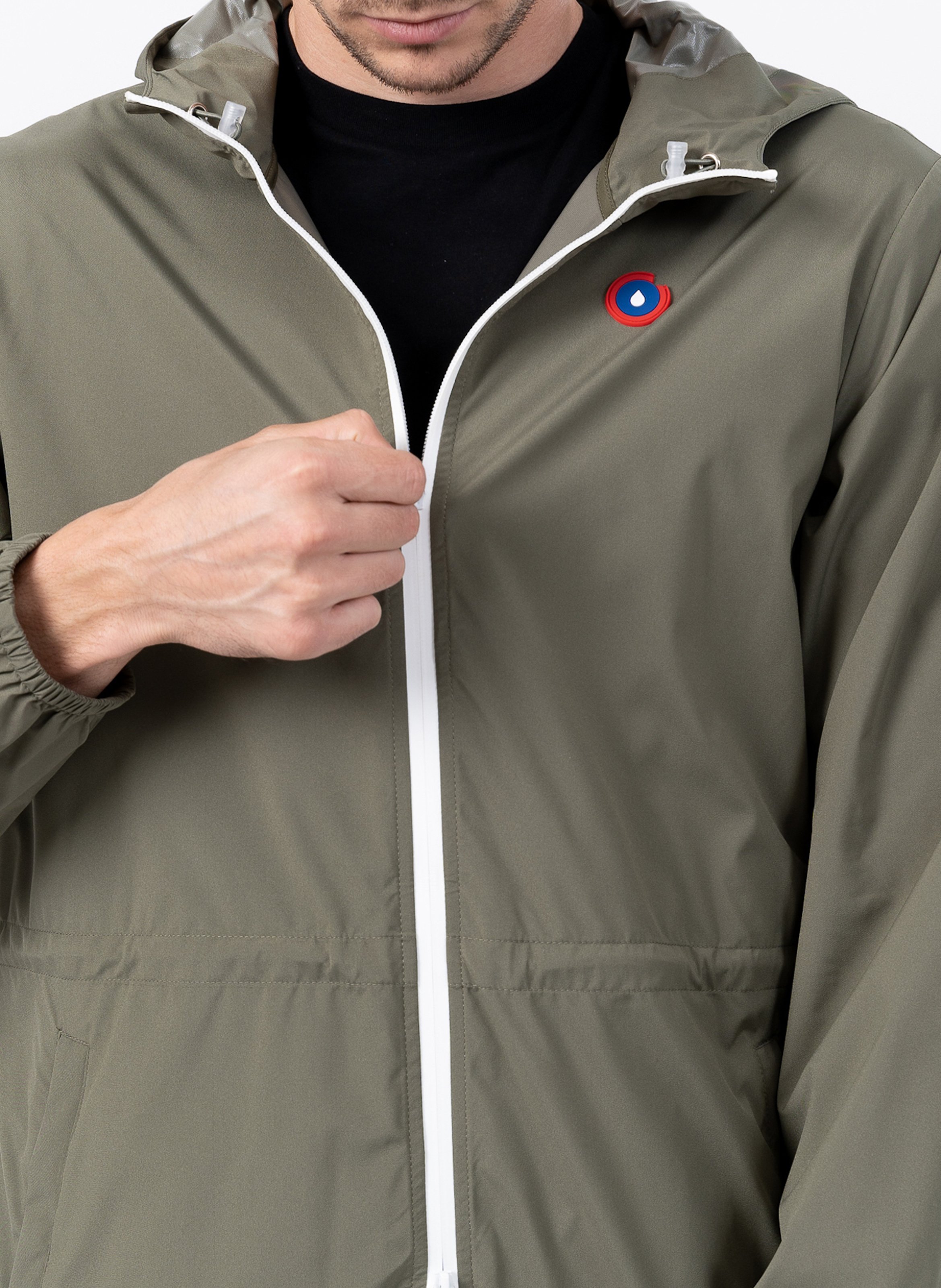 Imperméable long à capuche convertible FLOTTE Vert