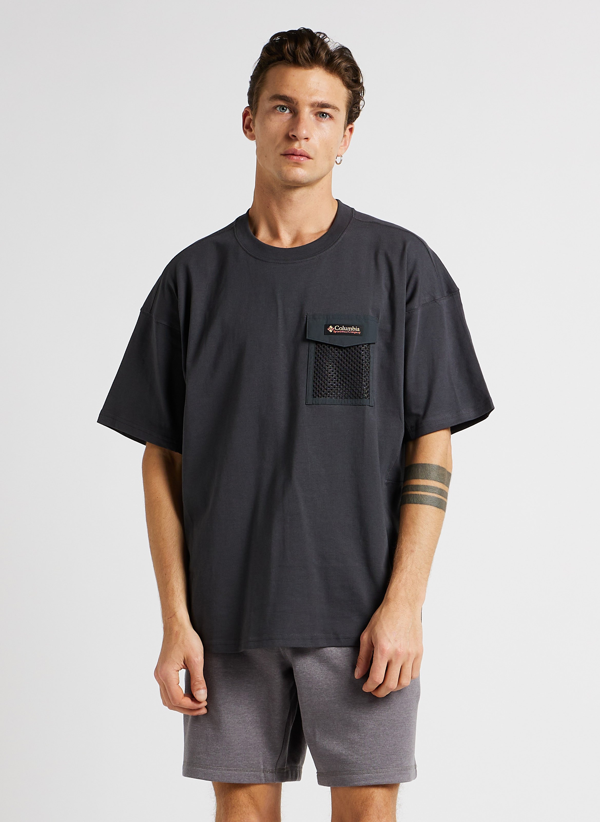 Round-neck cotton T-shirt COLUMBIA Grey