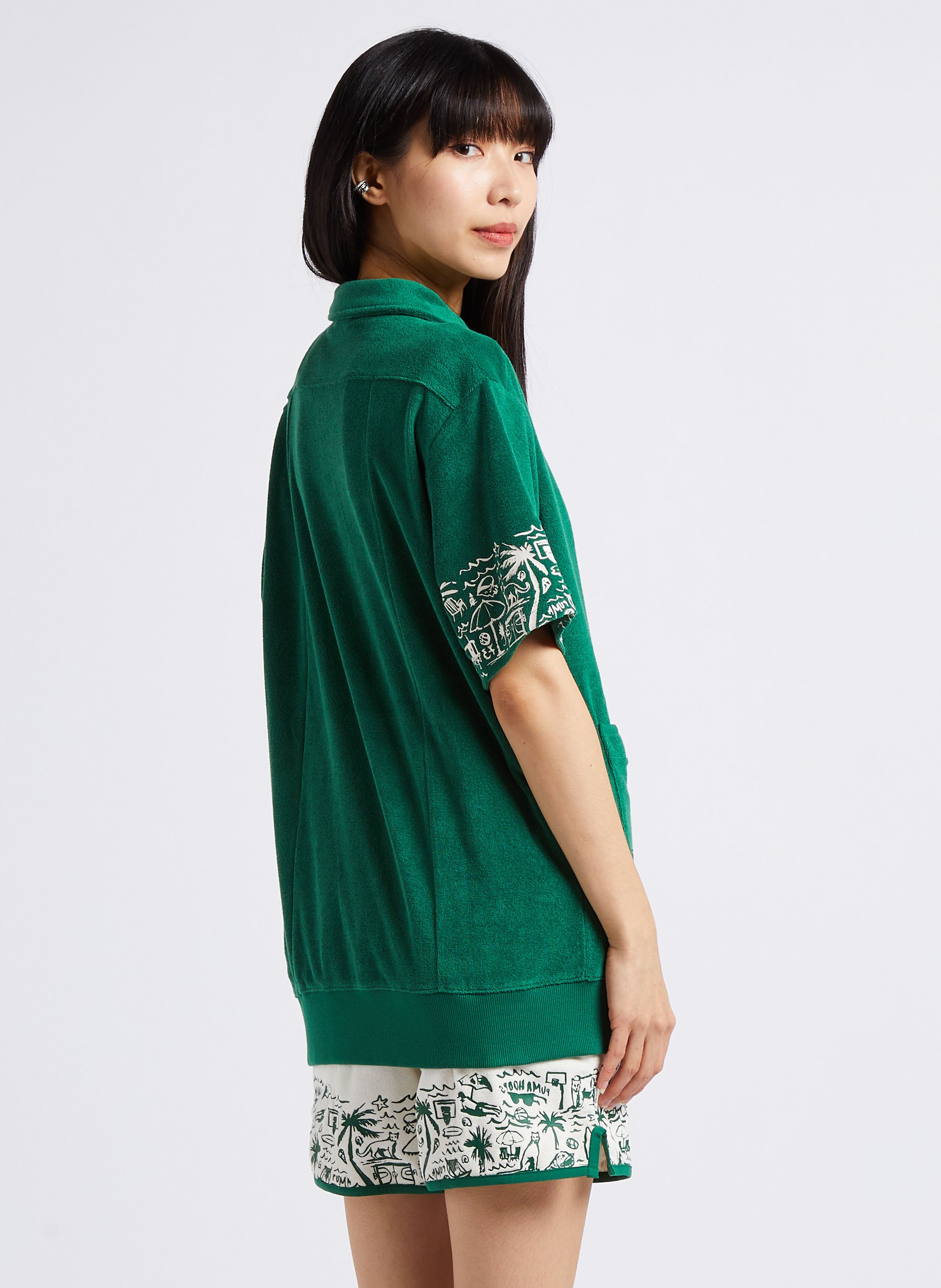 Polo terry cloth in blended cotton PUMA Green