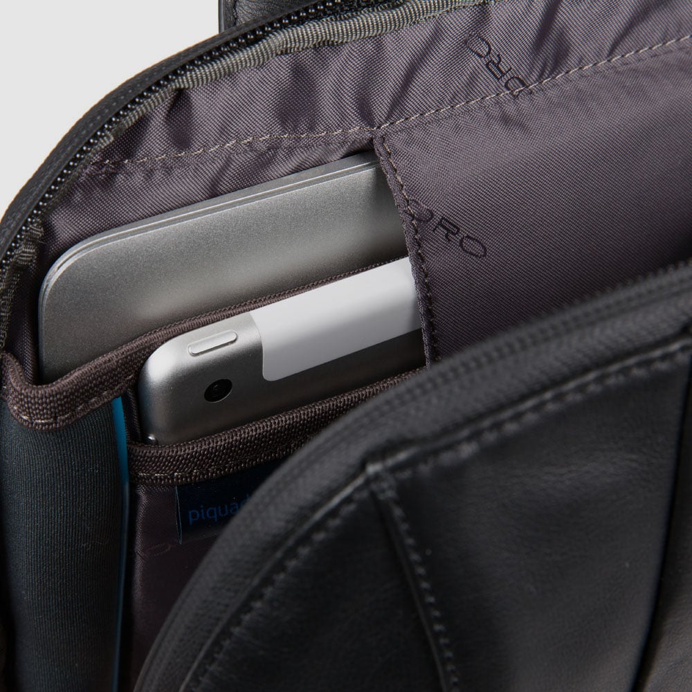 Leather backpack PIQUADRO Black