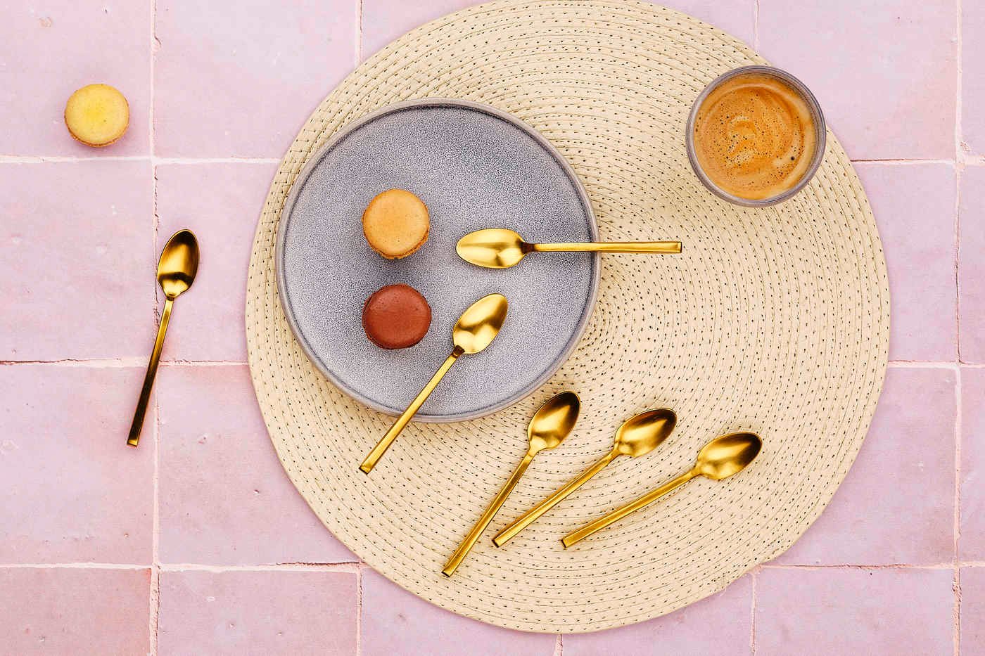 Set of 6 small spoons BJORN Golden