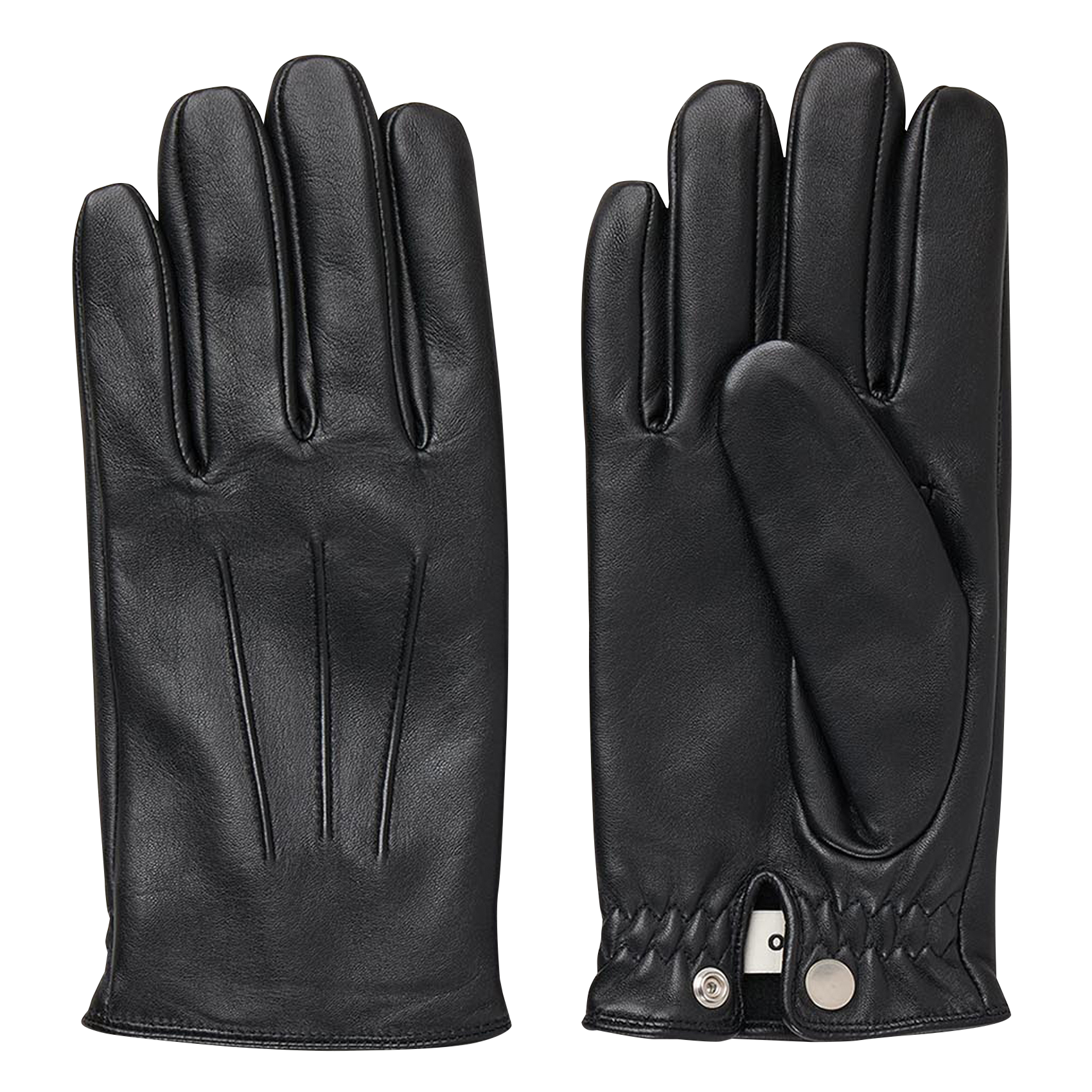 Einfarbige Handschuhe aus Leder SANDRO Schwarz