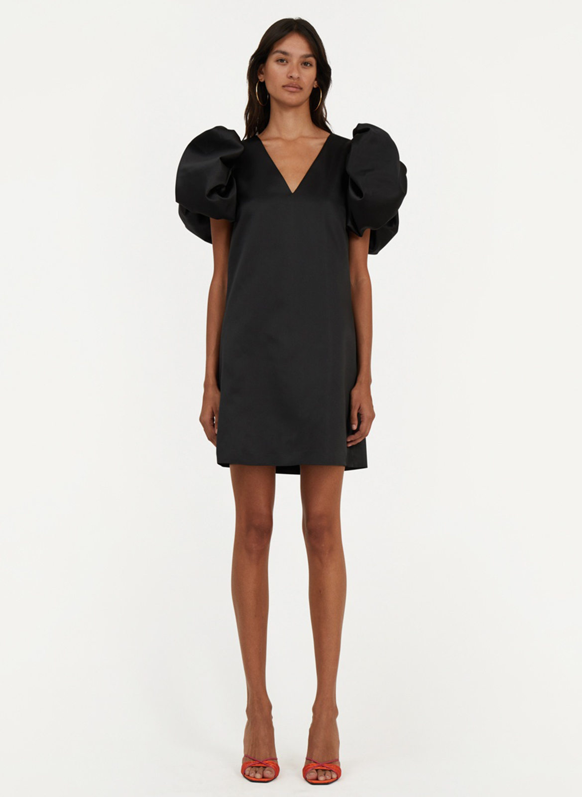 Robe courte satinée ROTATE Noir