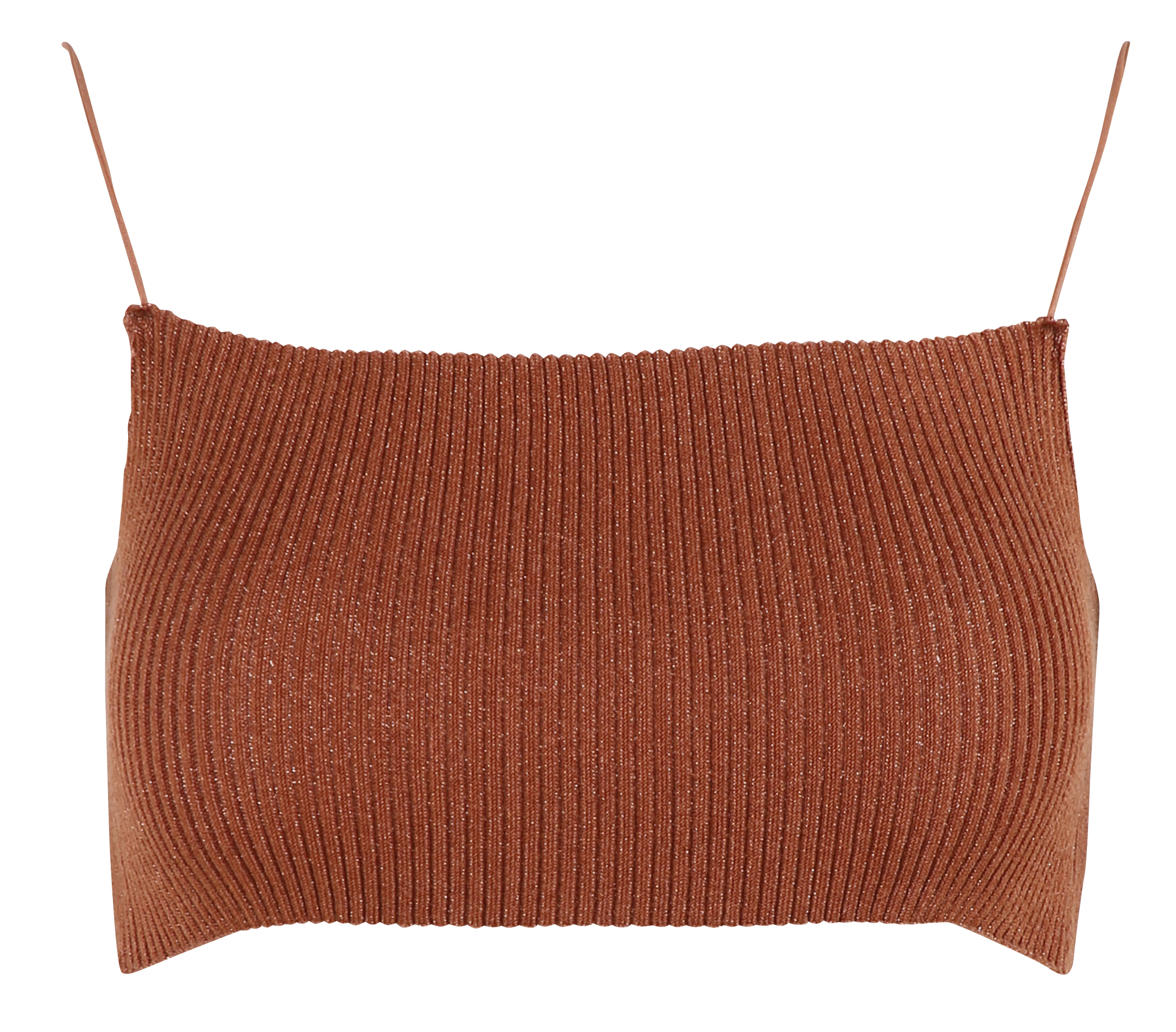 Bandeaubeha van ribtricot met schouderbandjes KARMA KOMA Bruin