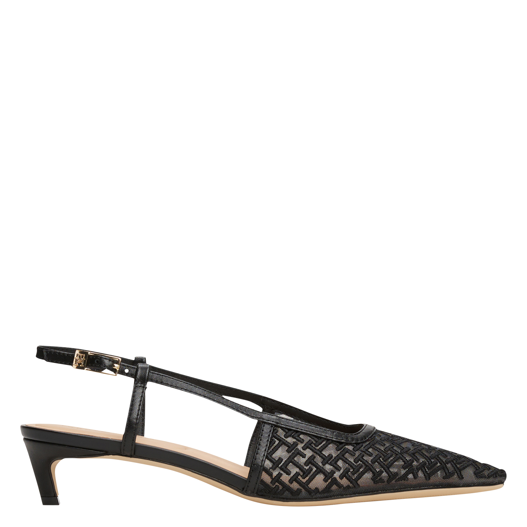 Monogram knit slingbacks TOMMY HILFIGER Black
