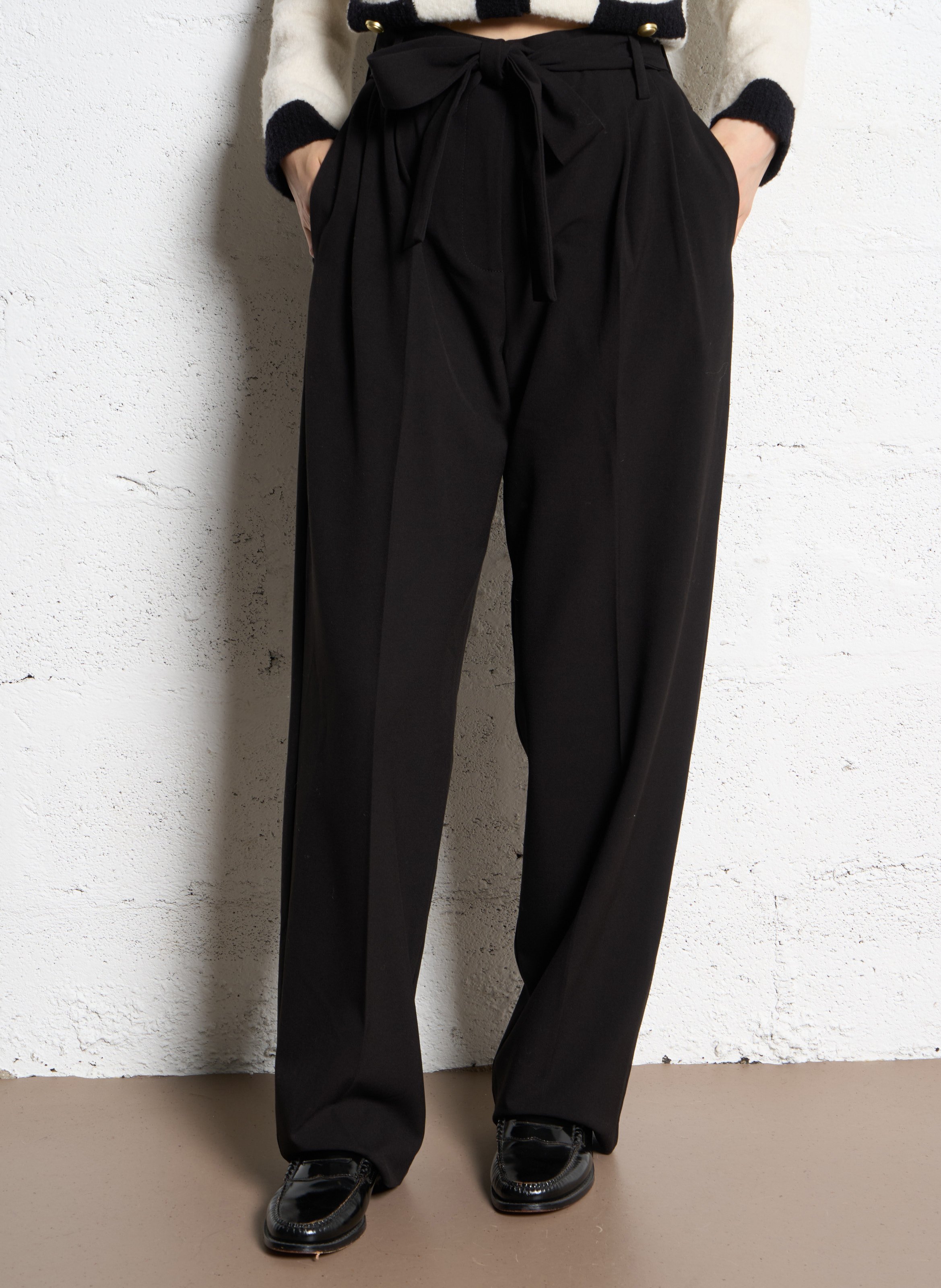 Pantalon droit taille haute SUNCOO Noir