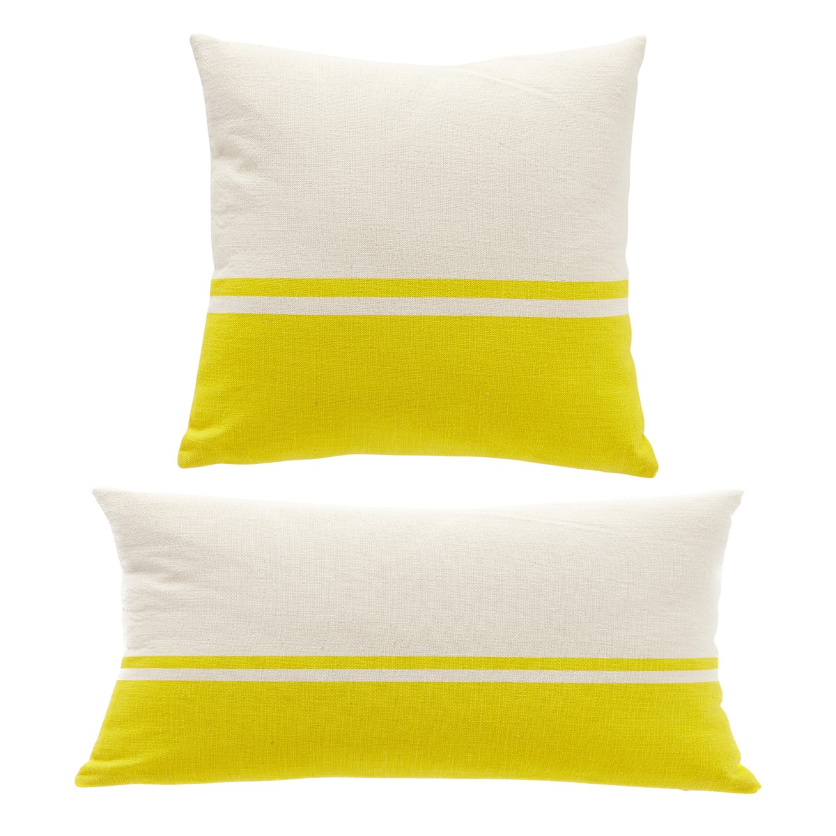 Set of 2 cotton removable cushion covers TODAY LINGE DE MAISON Yellow
