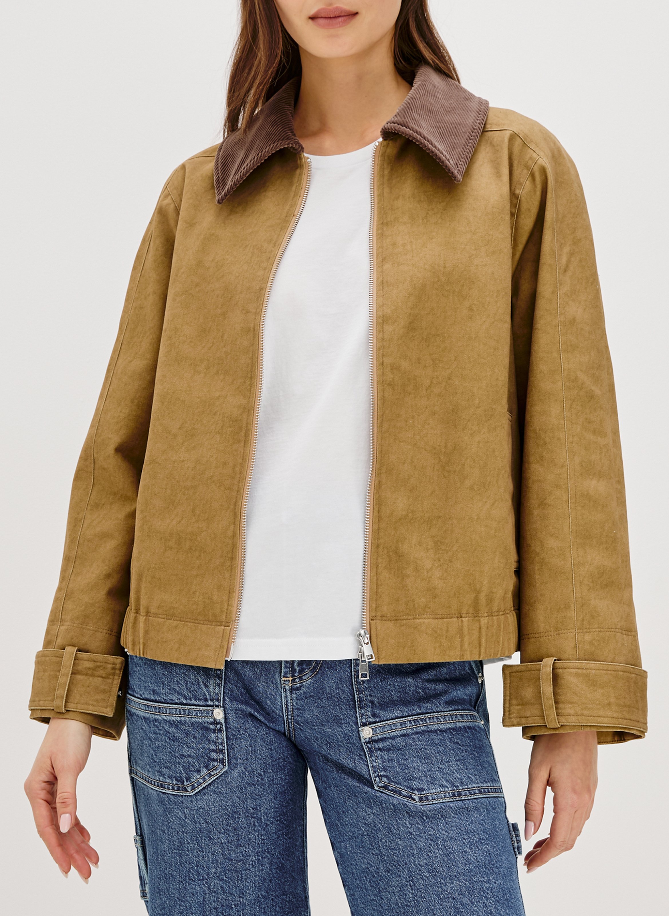 Veste col classique en coton RAILS Beige