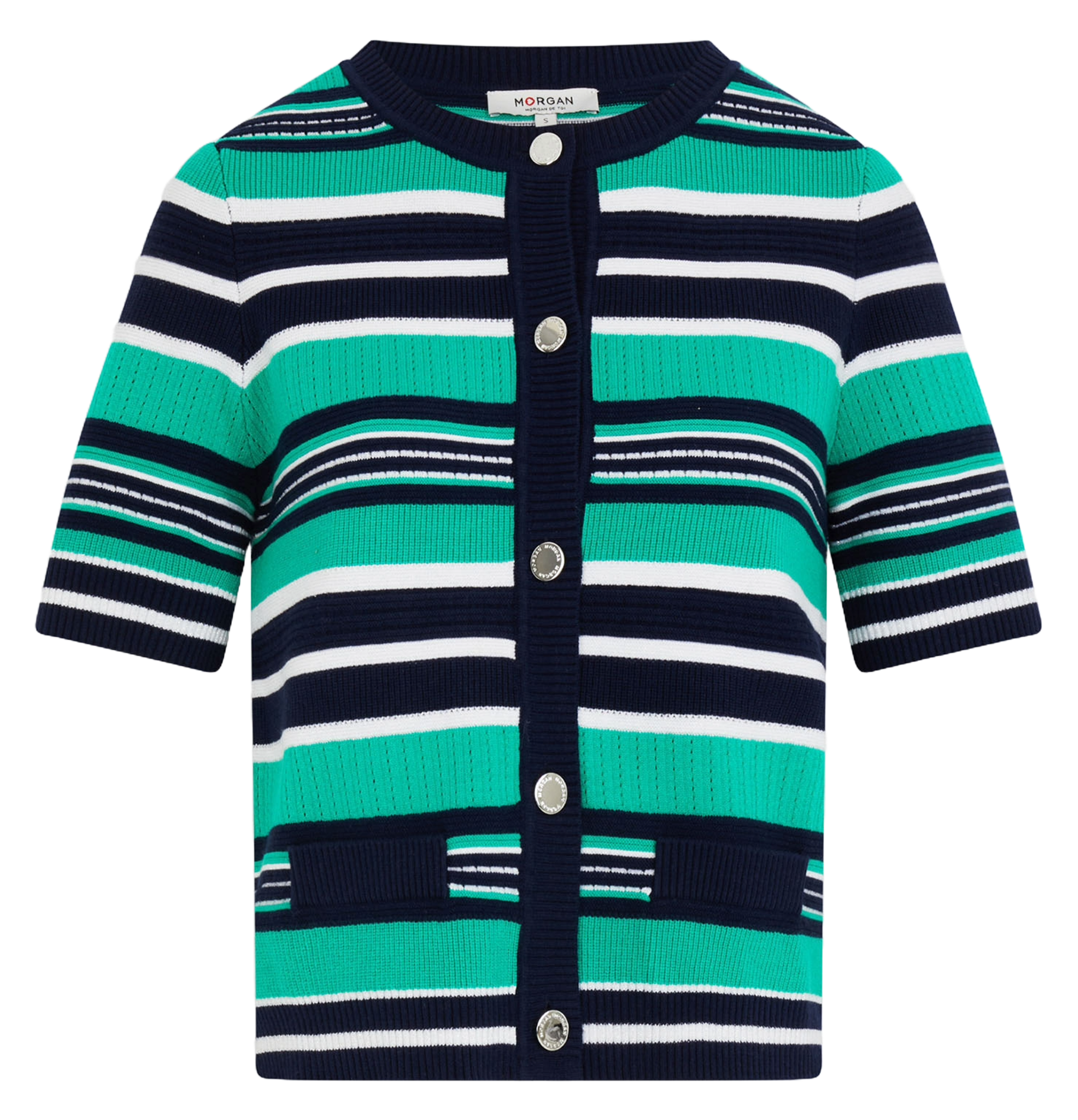 Striped seaside-inspired cardigan with wool MORGAN Multicolored