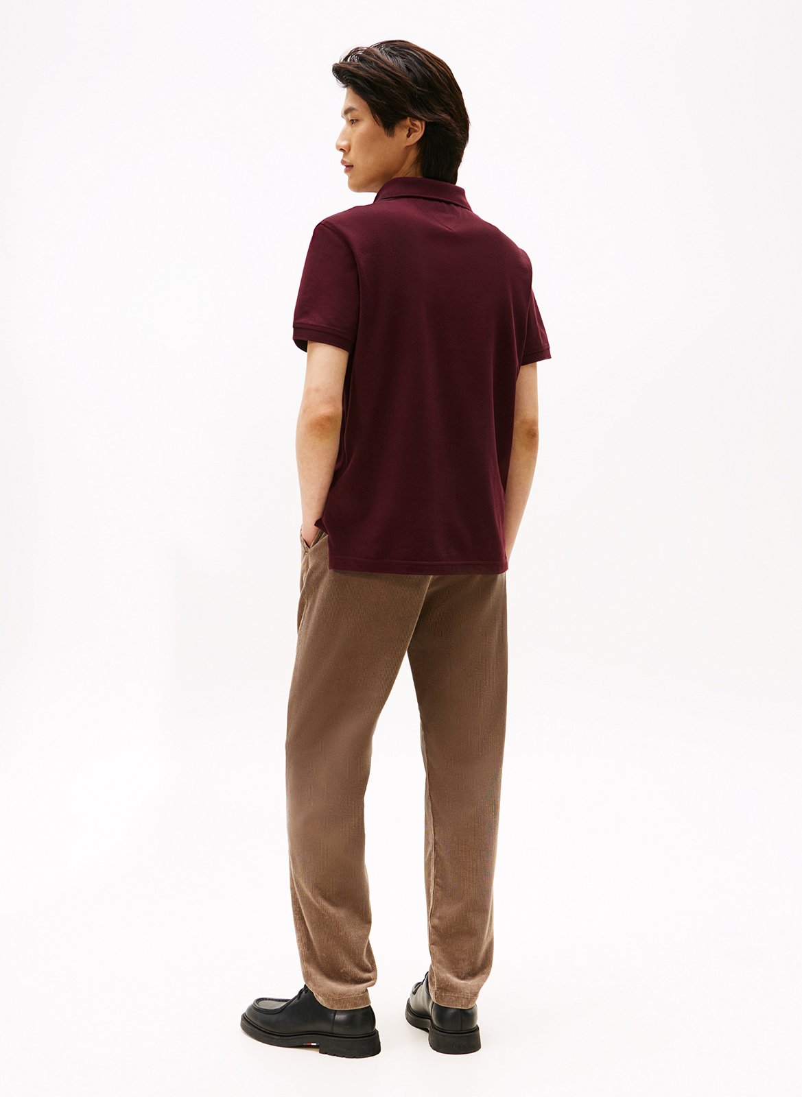 Regular-fit organic cotton-blend polo shirt TOMMY HILFIGER Plums