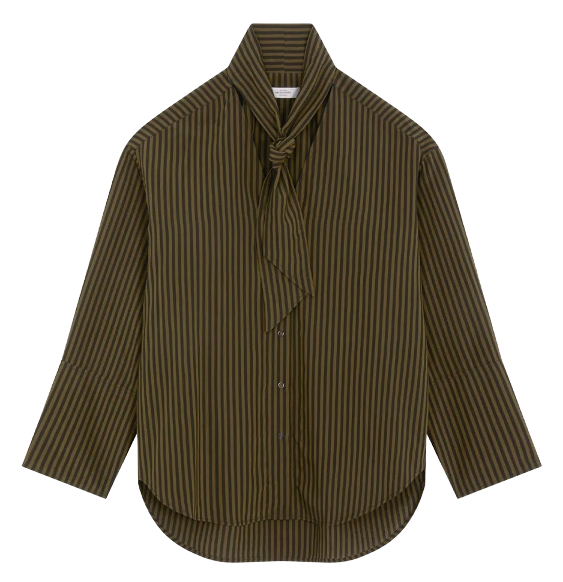 Chemise col lavallière rayée ROSEANNA Vert