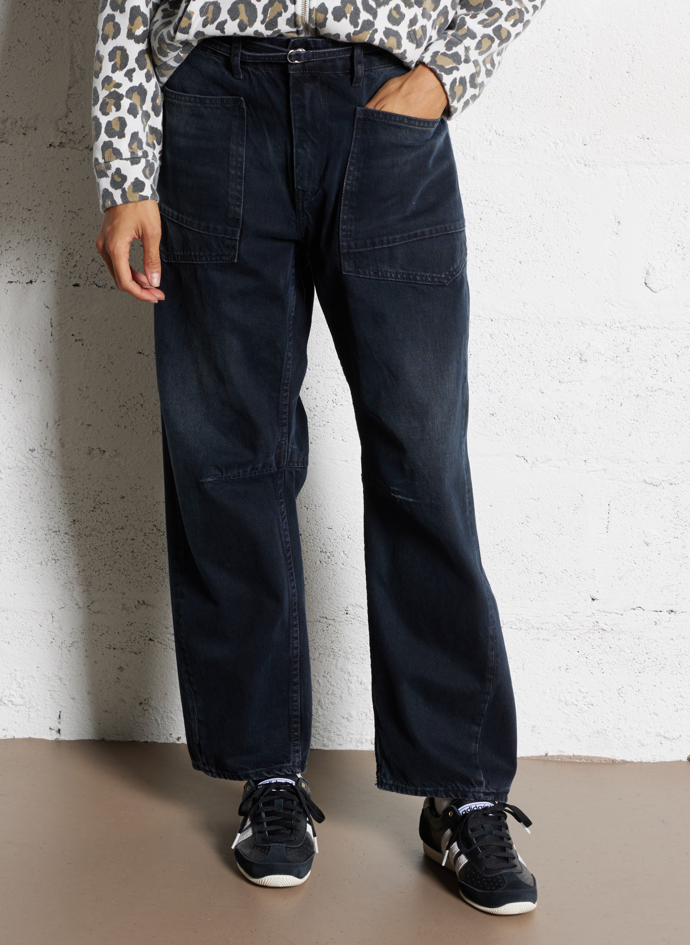 Jean large en coton LE TEMPS DES CERISES Bleu