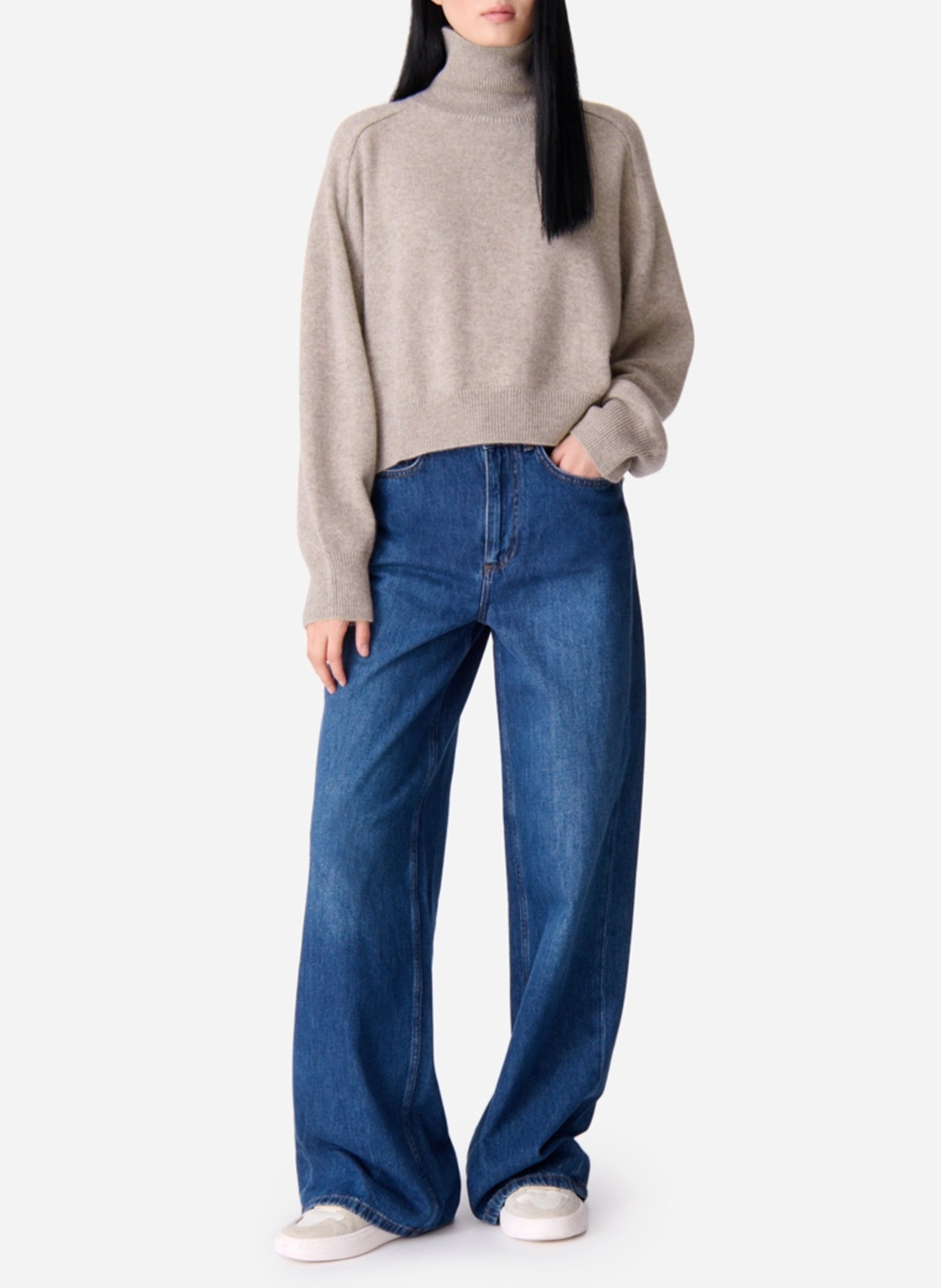 Pull col montant en cachemire VANESSA BRUNO Gris