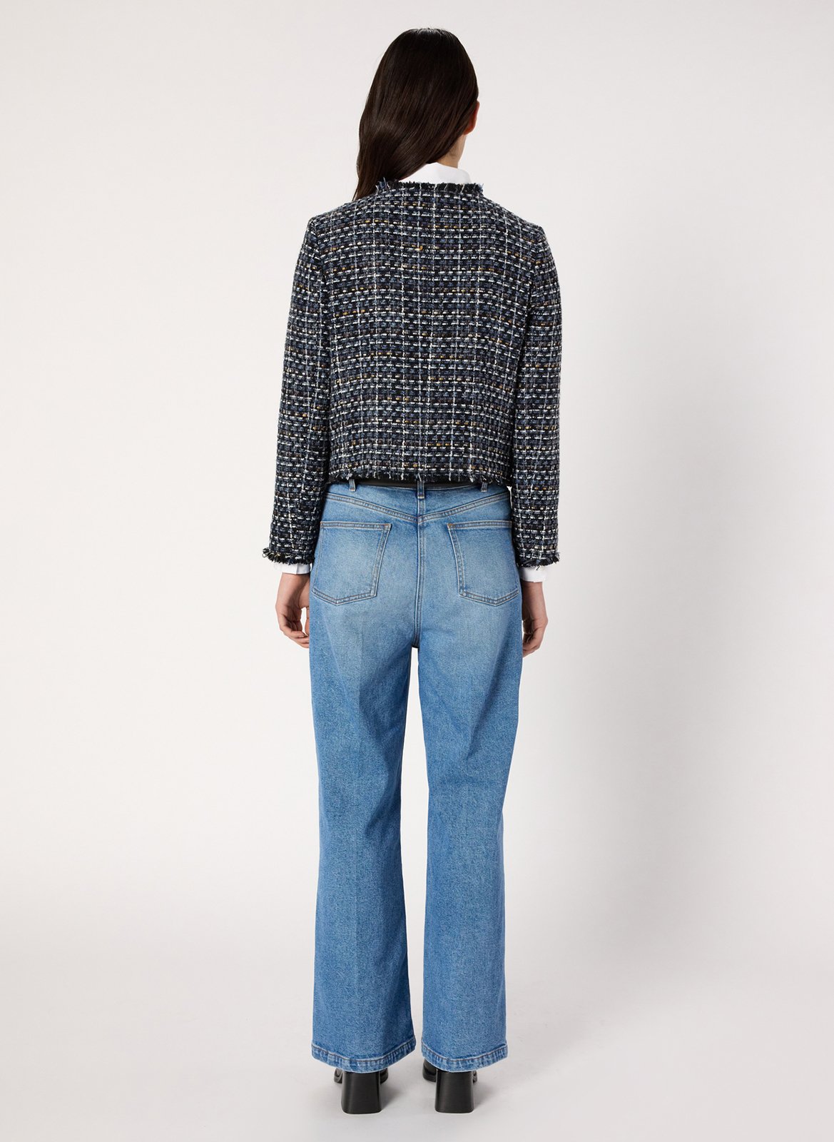 Straight fit top with 3/4 sleeves in a solid color GERARD DAREL Blue