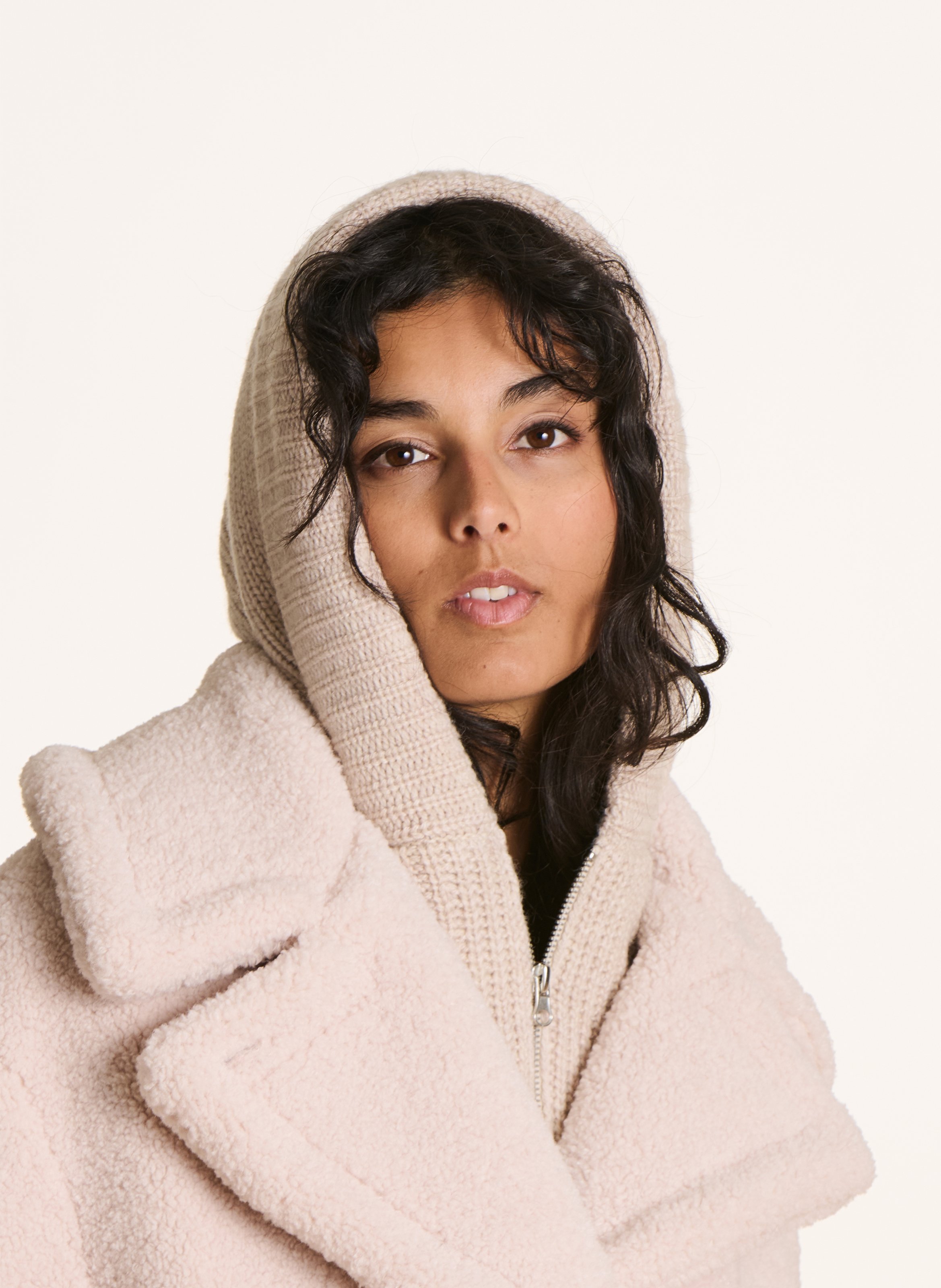 Removable knit hood LA FEE MARABOUTEE Beige
