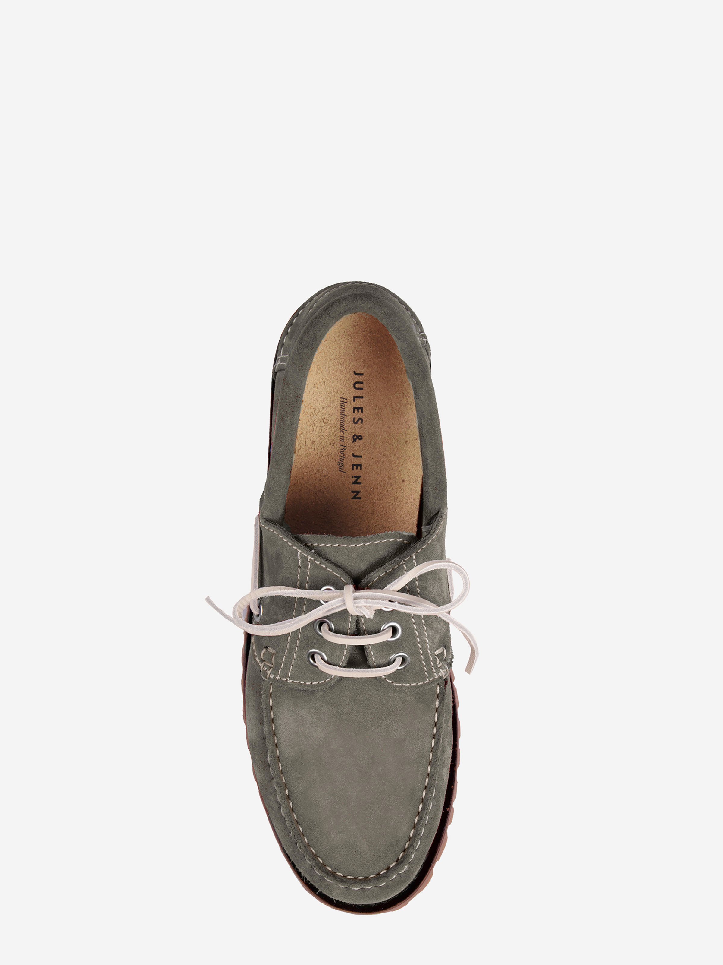 Milo suede leather boat shoes JULES & JENN Green