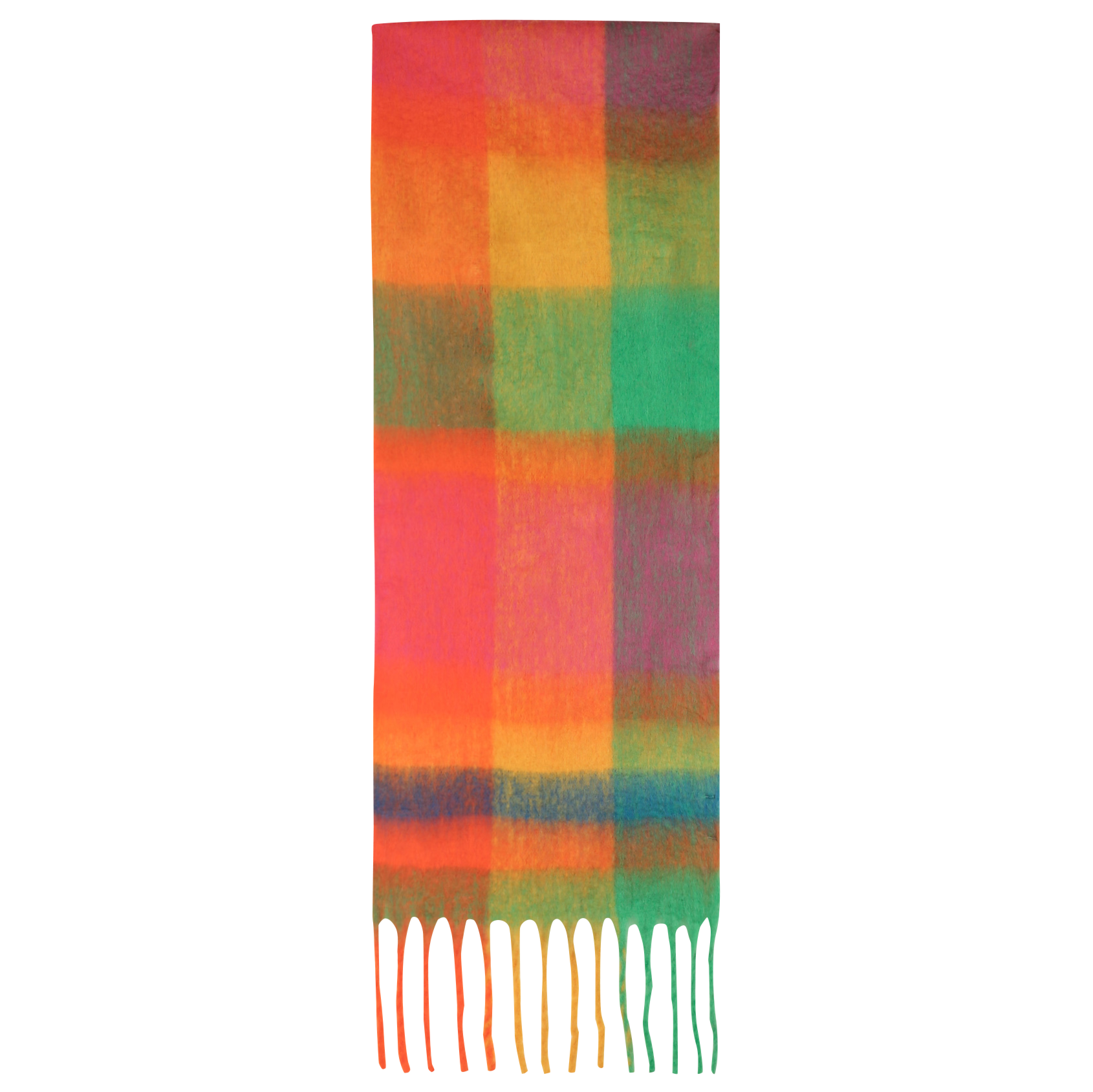 Écharpe à carreaux multicolores LA FEE MARABOUTEE Orange