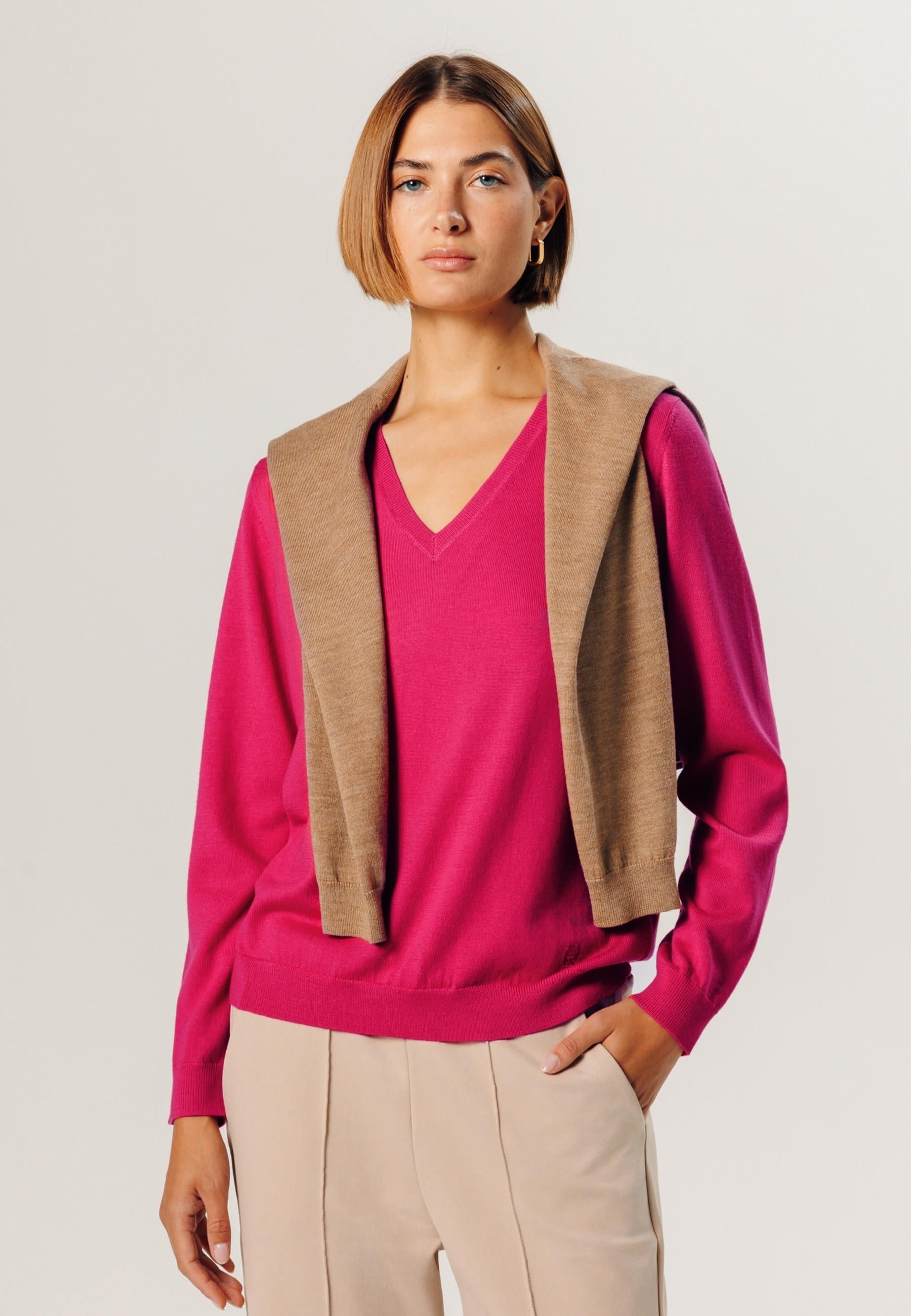 Bunelle wool V-neck sweater RODIER Pink
