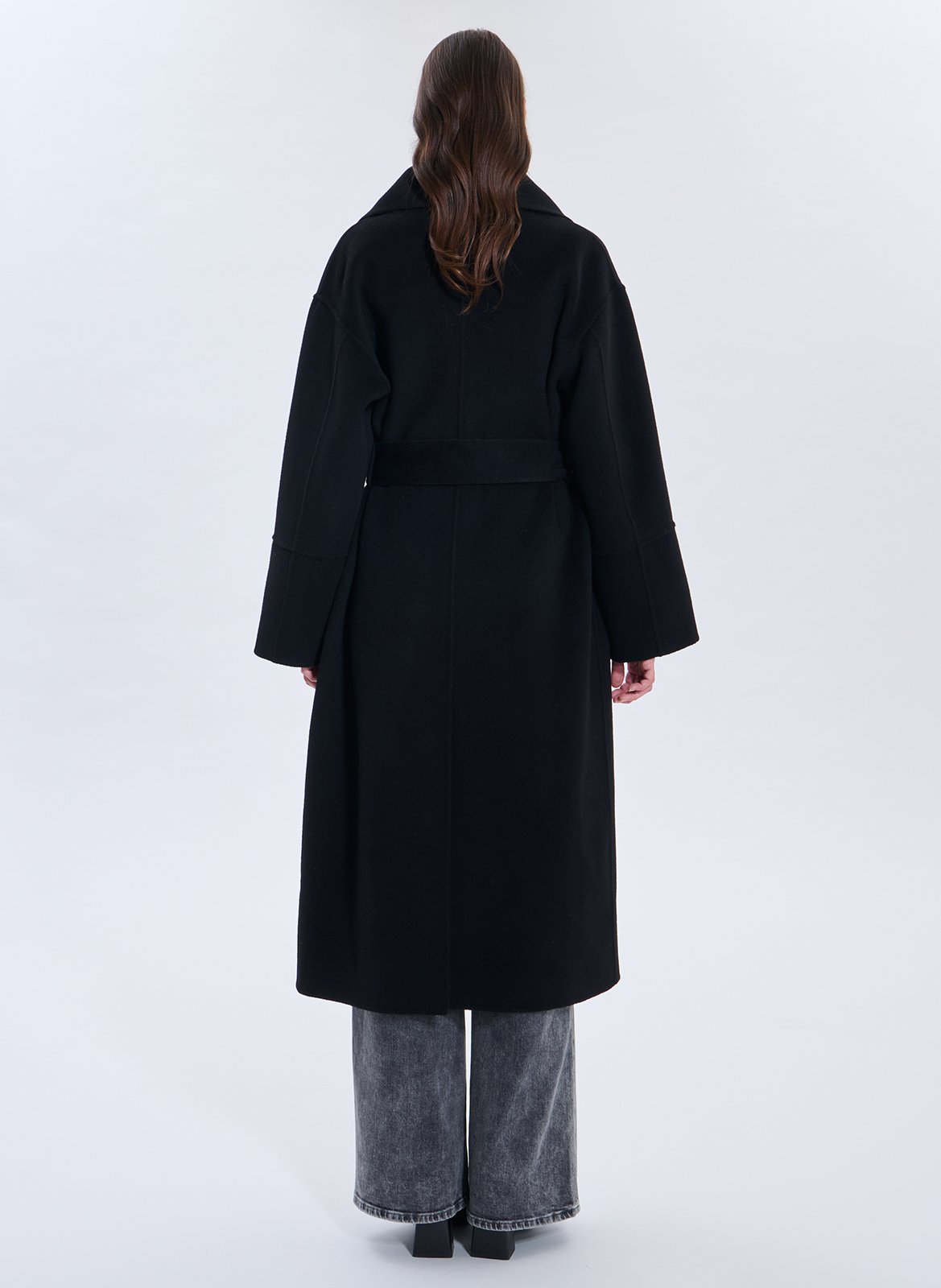 Belted mid-length coat plain ZAPA Black