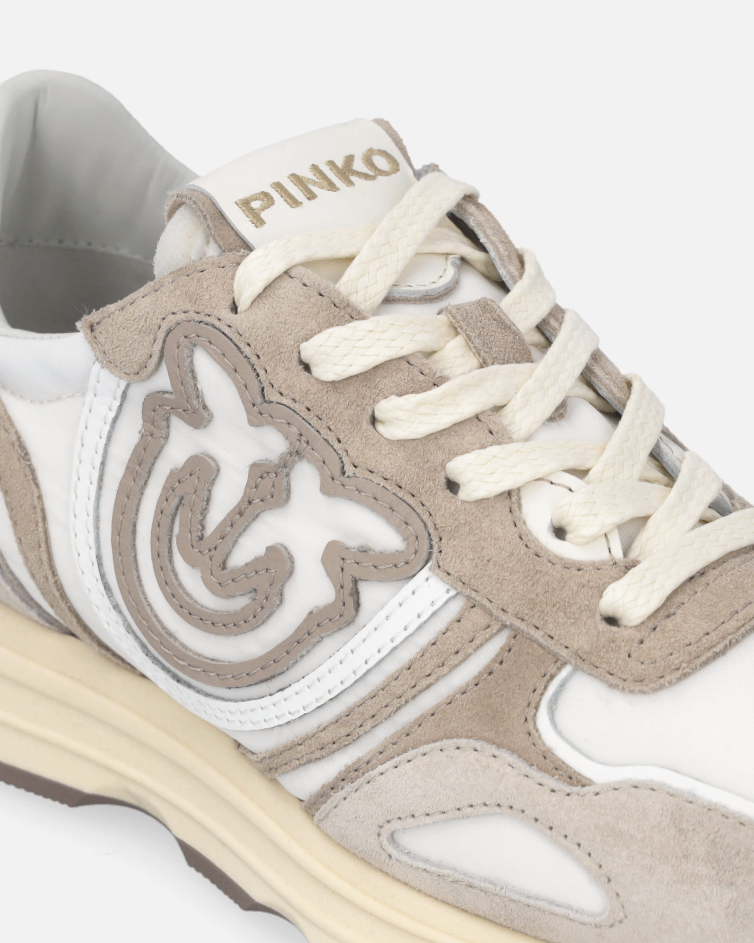 Suede logo sneakers PINKO Brown