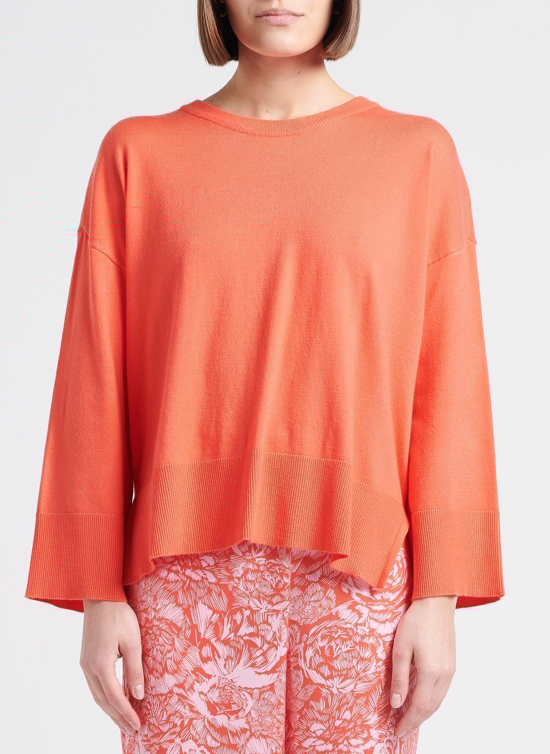 Pull col rond en maille mélangée MOSS COPENHAGEN Rose