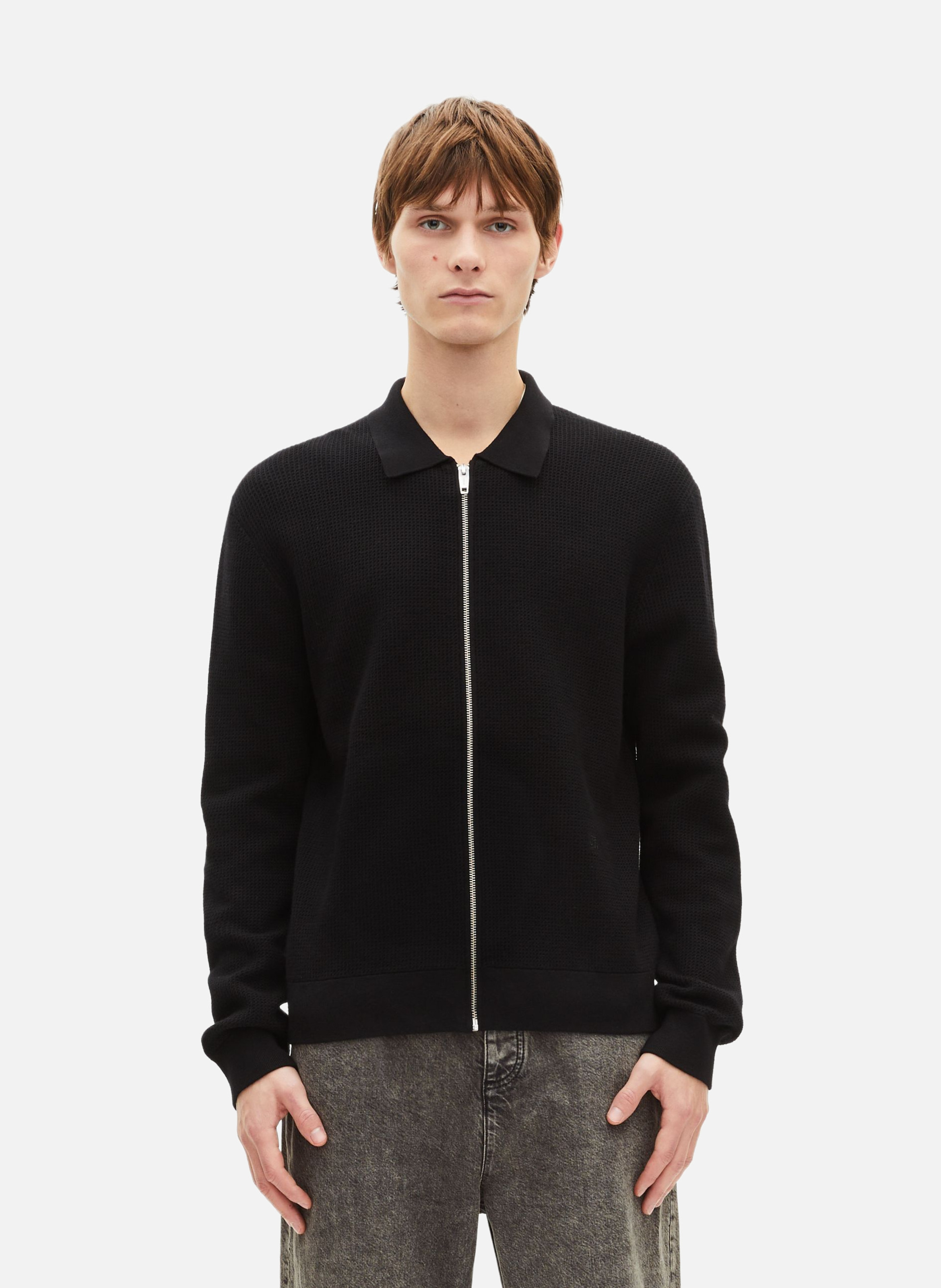 Honeycomb knit cardigan THE KOOPLES Black